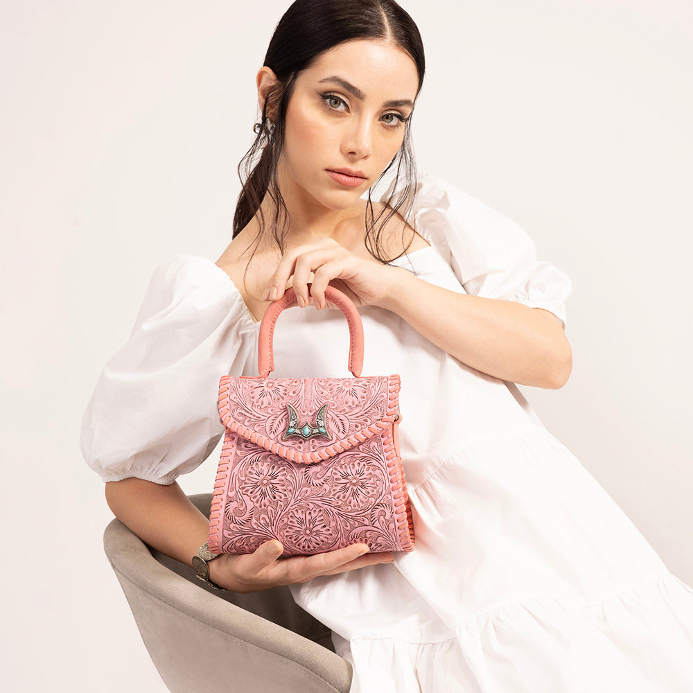 Leon Mini Handle Purse - Pink