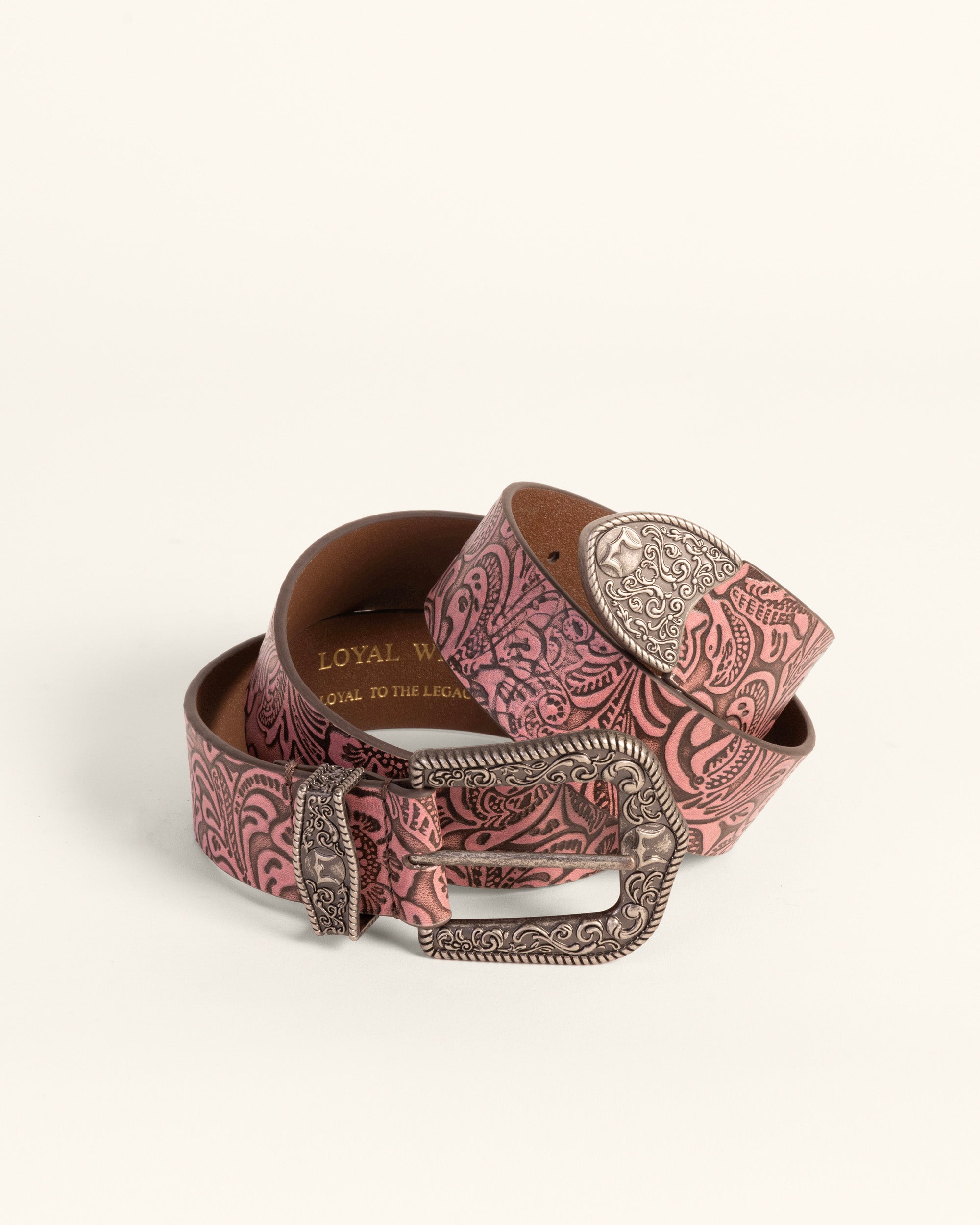 Sophia Belt-Pink Floral Leather