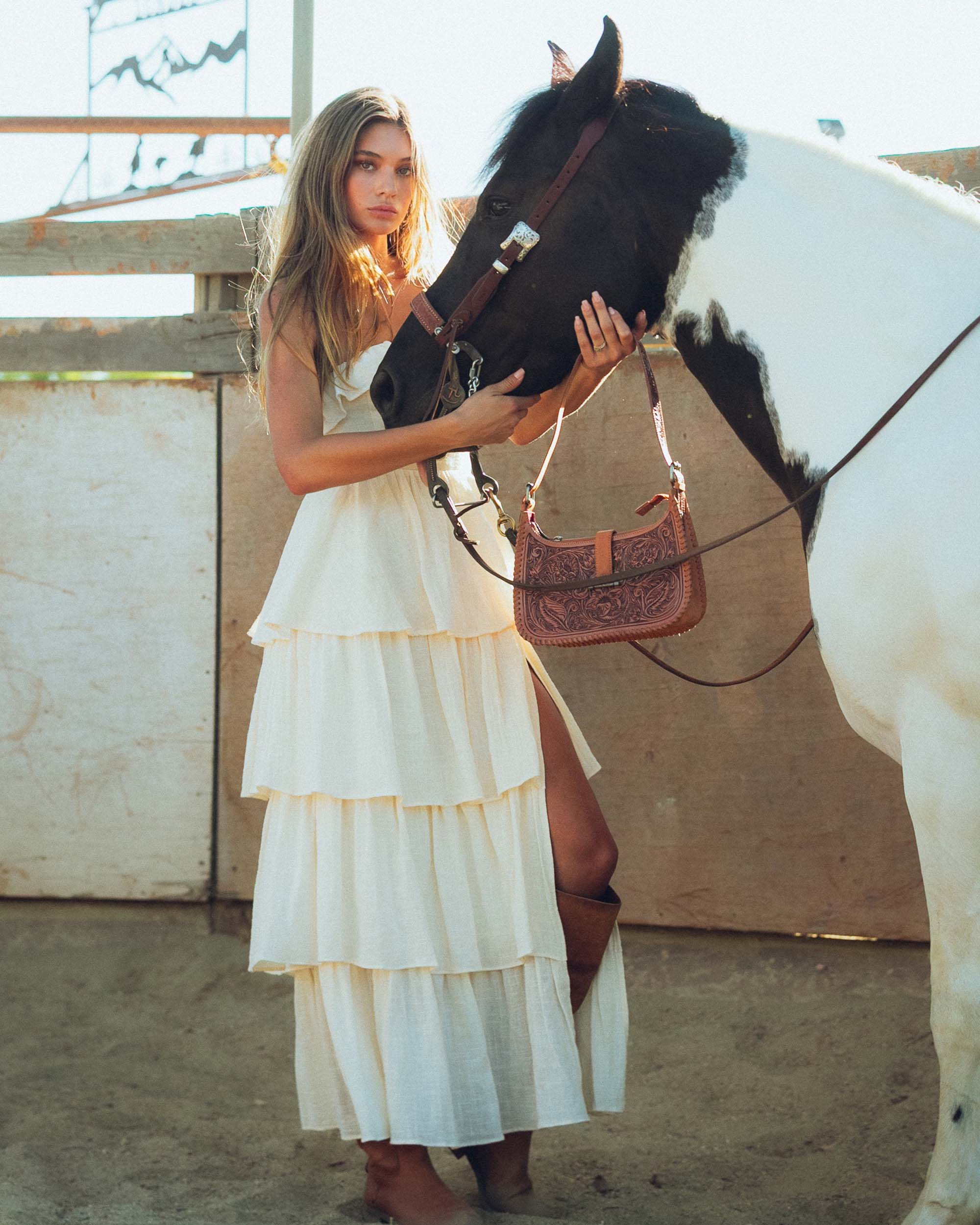 Loyal West Dannia Large Purse - Saddle Brown