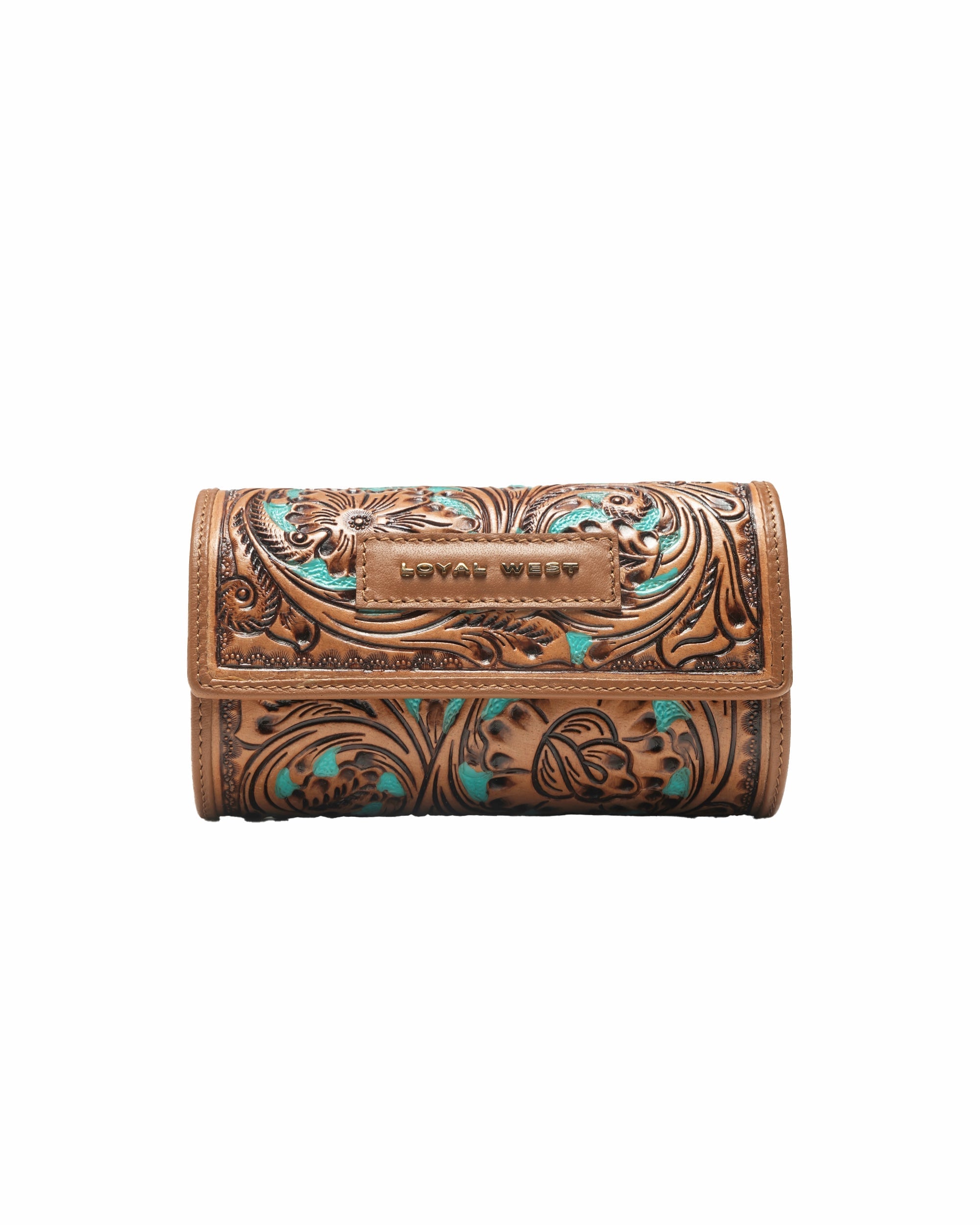 Canyon Jewellery Case Handtooled Leather - Whiskey & Water