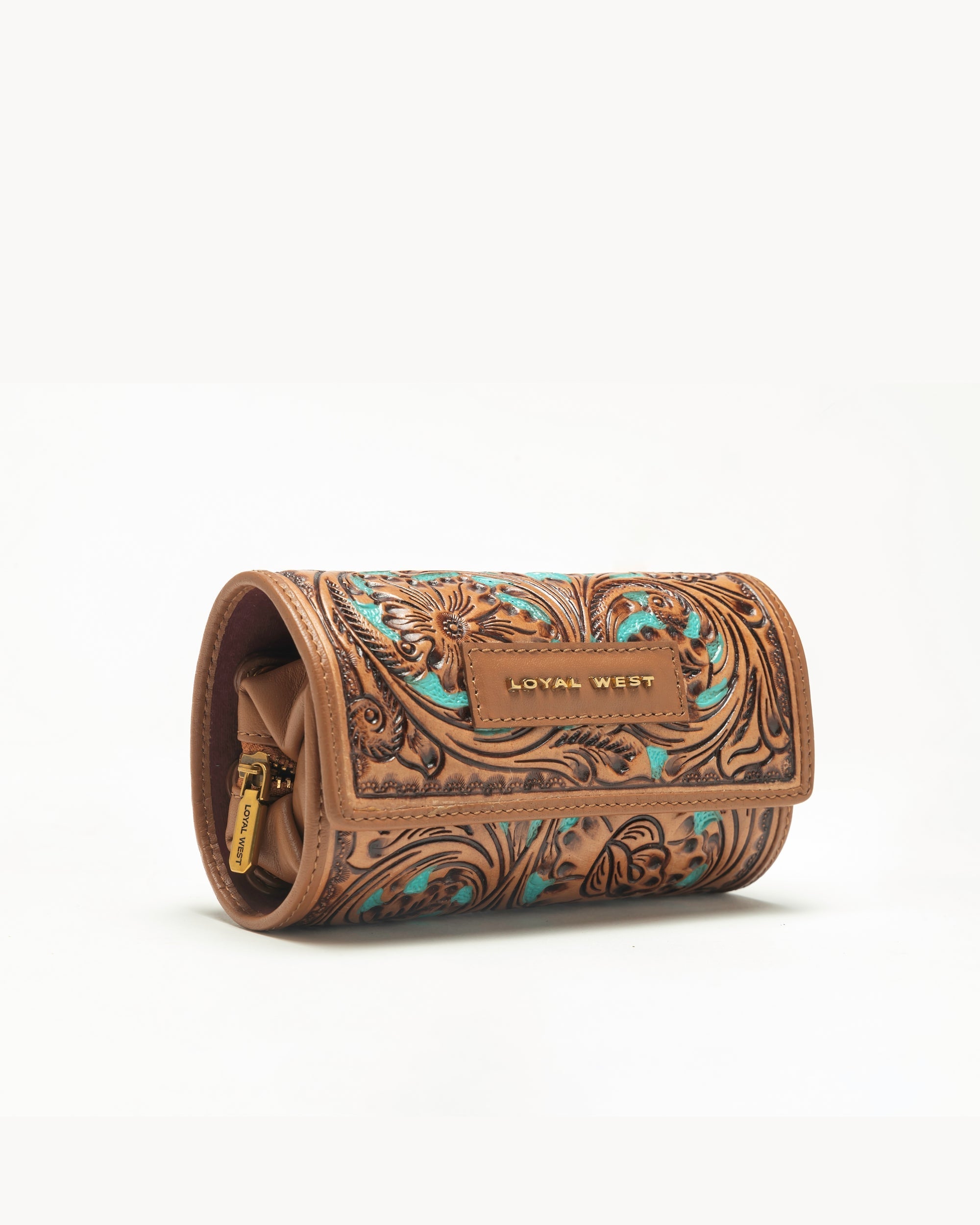 Canyon Jewellery Case Handtooled Leather - Whiskey & Water