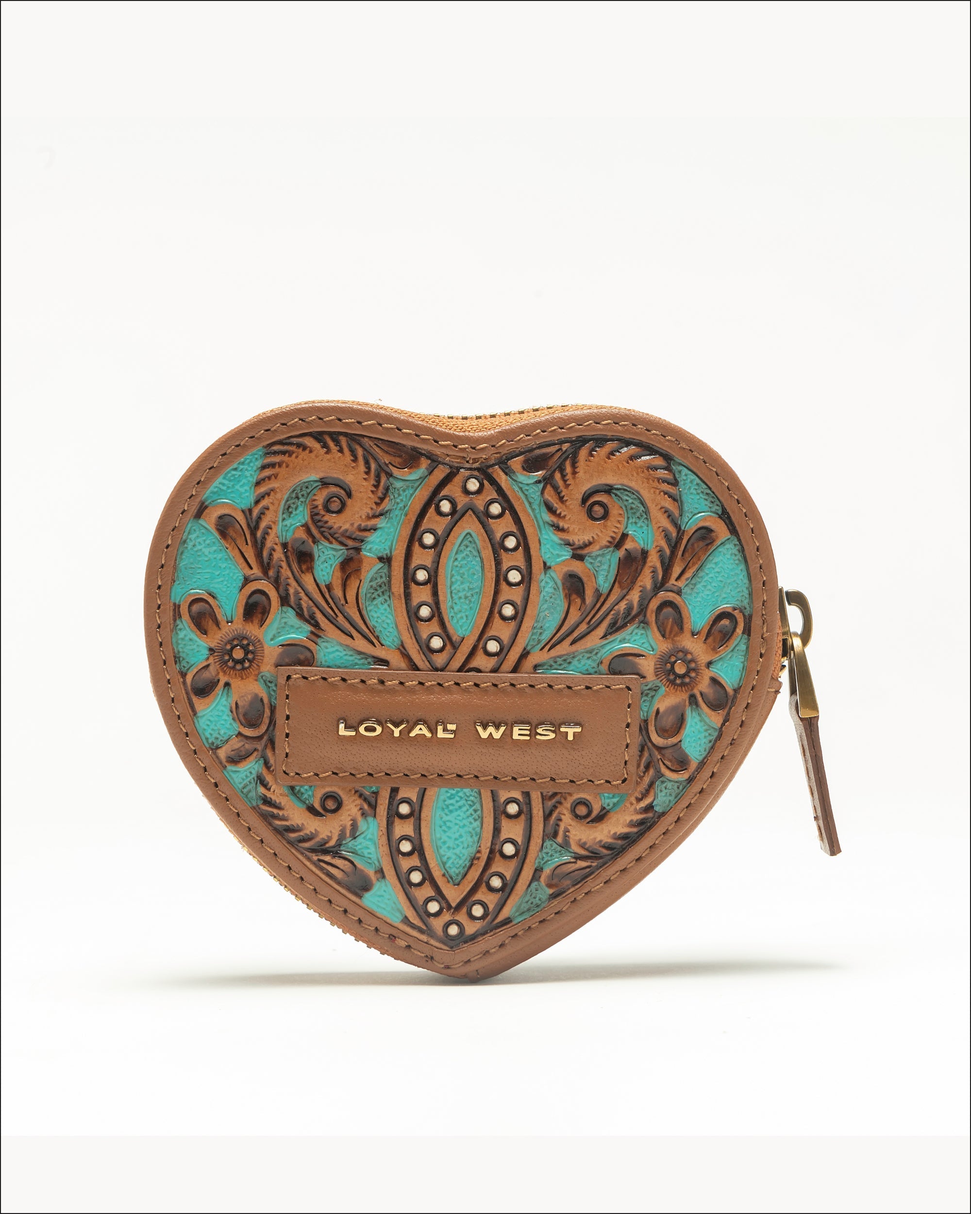 Cupid Coin Pouch Handtooled Leather - Whiskey & Water