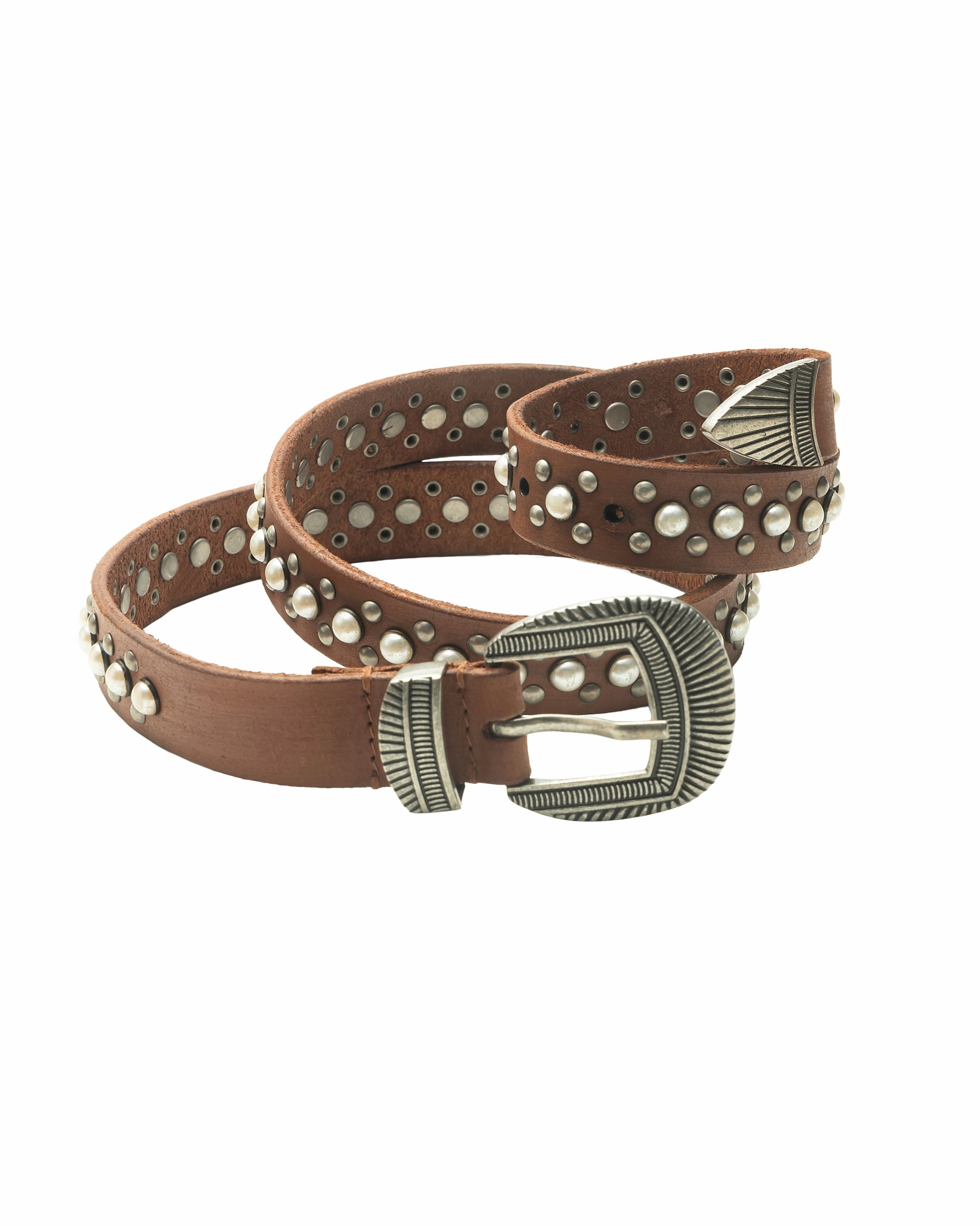 Midnight Ranger Leather Belt In Calfskin - Saddle Brown