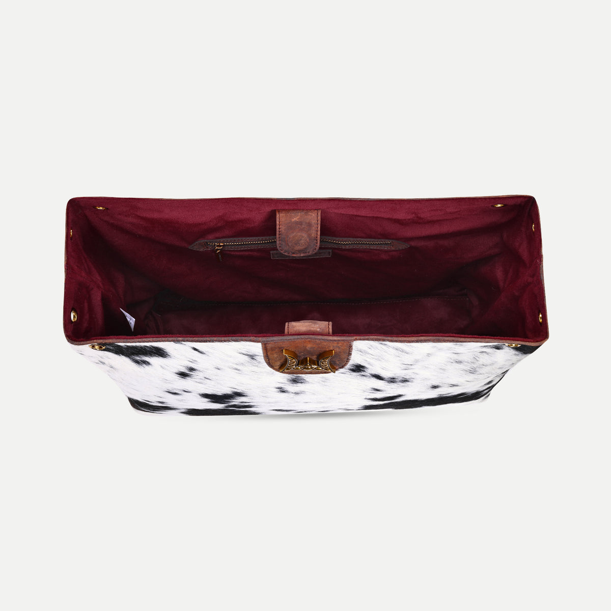 Lw Large Hobo Bag In Black & White Cowhide