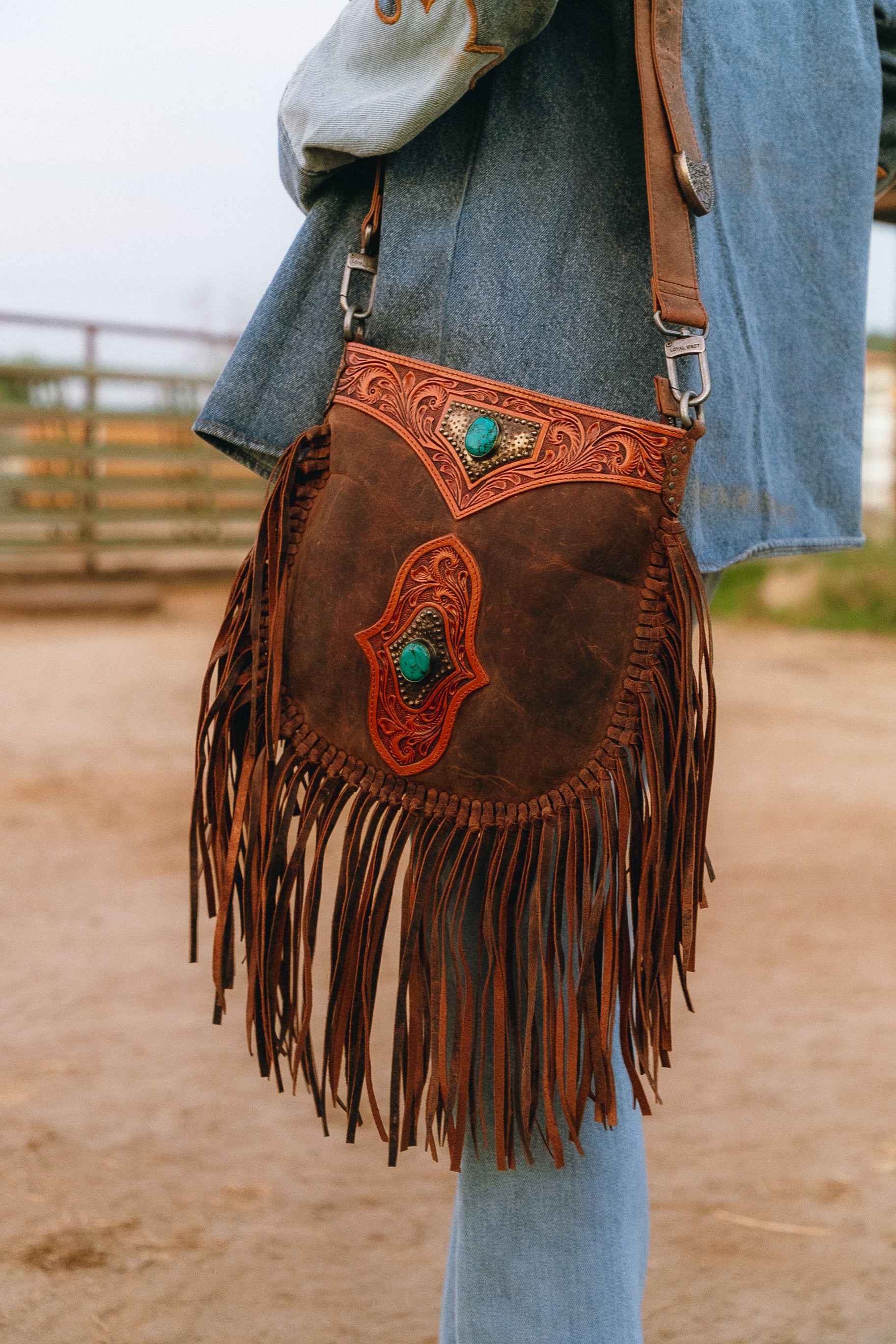 Mojave Tassle Bag In Brunette Leather