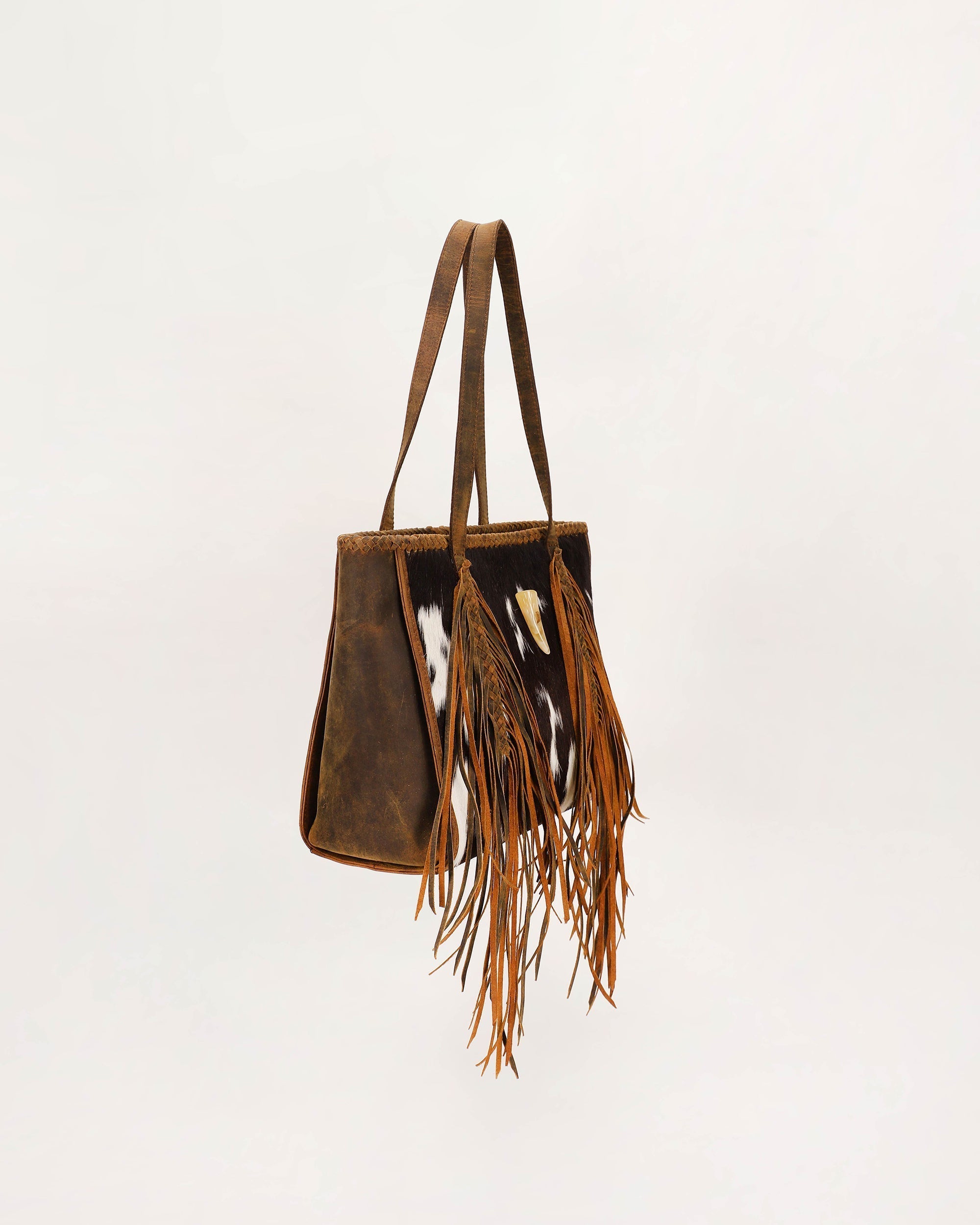Hide And Fringe Medium Cowhide Purse