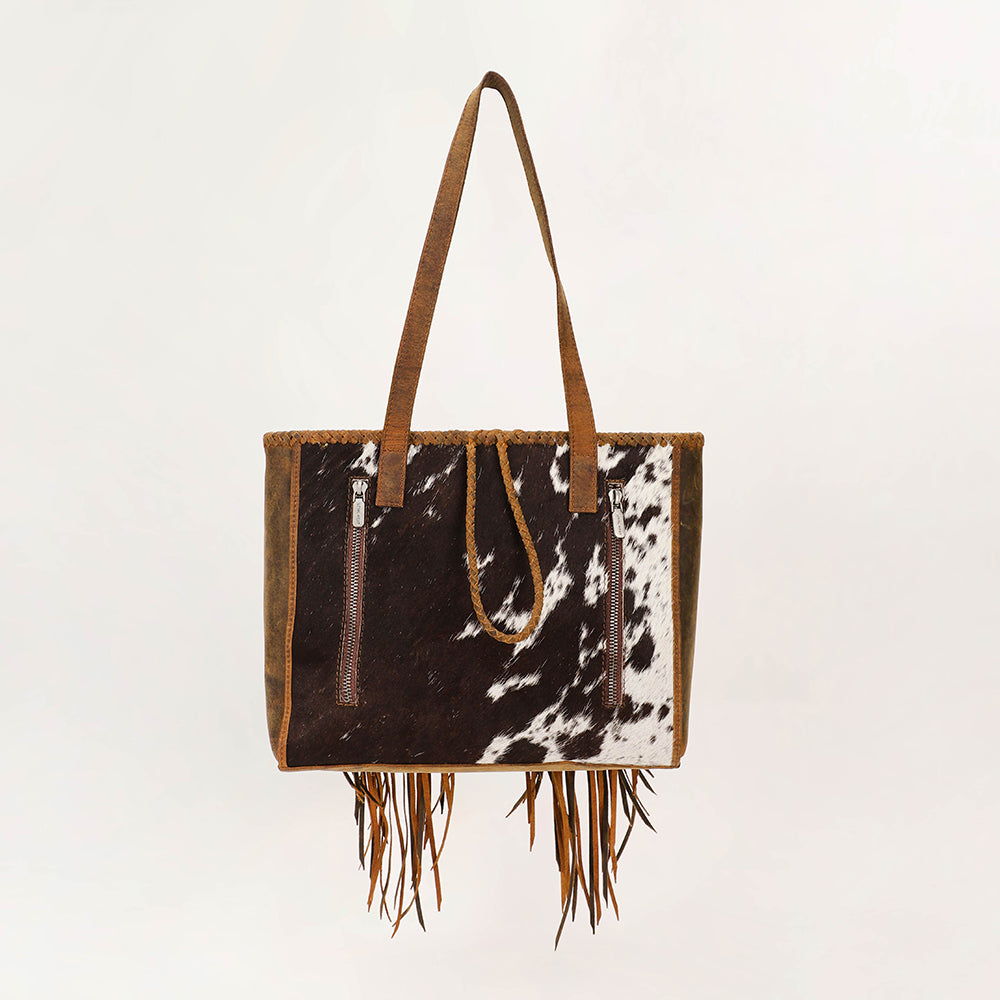 Hide And Fringe Medium Cowhide Purse