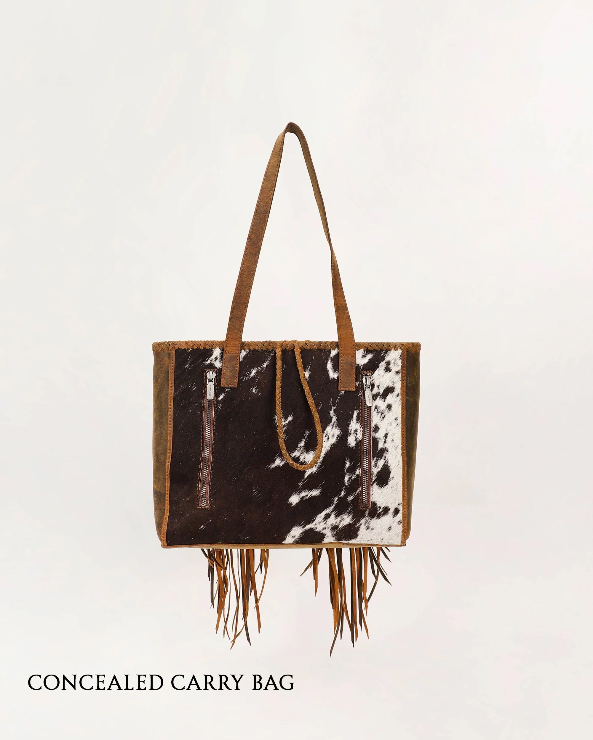 Hide And Fringe Medium Cowhide Purse