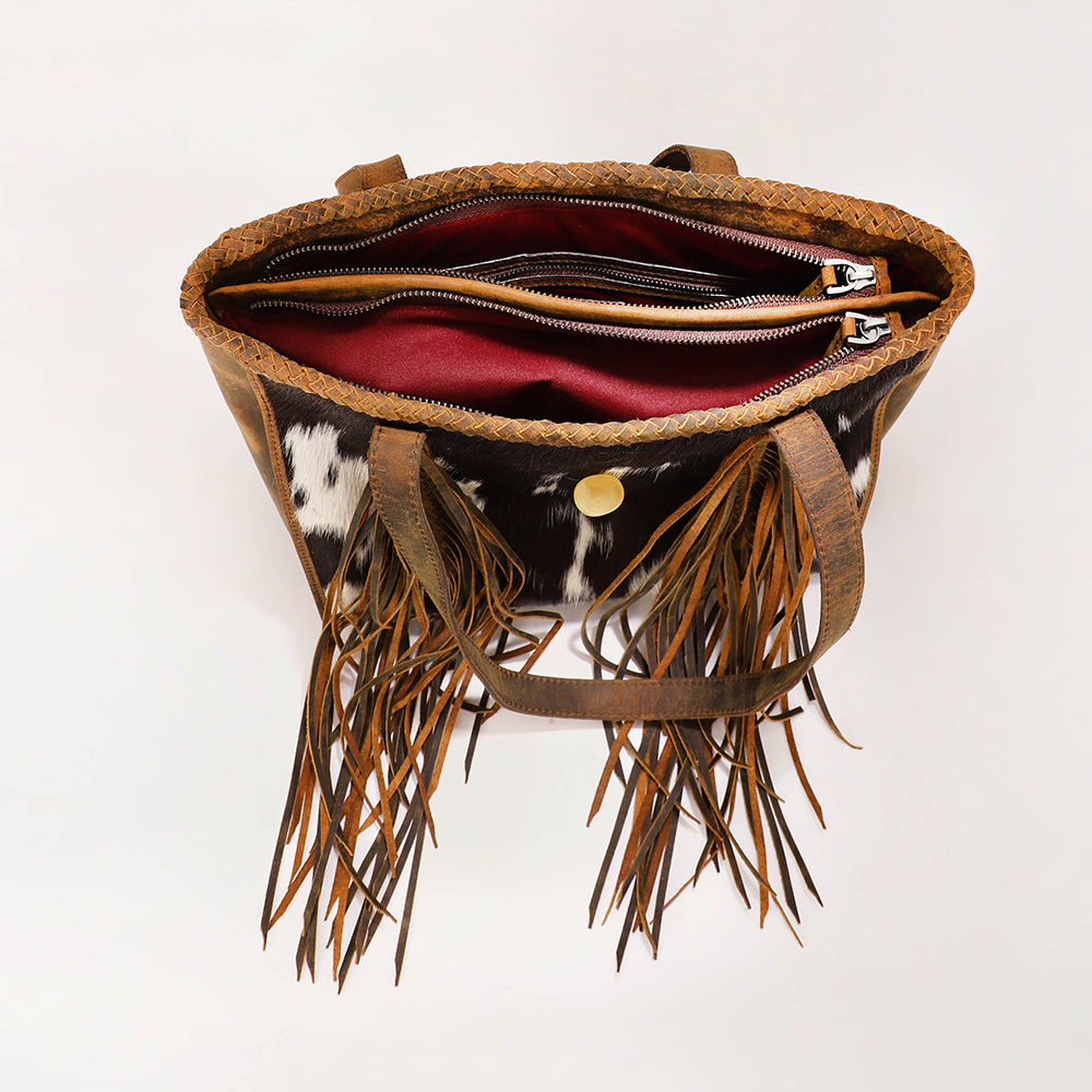 Hide And Fringe Medium Cowhide Purse