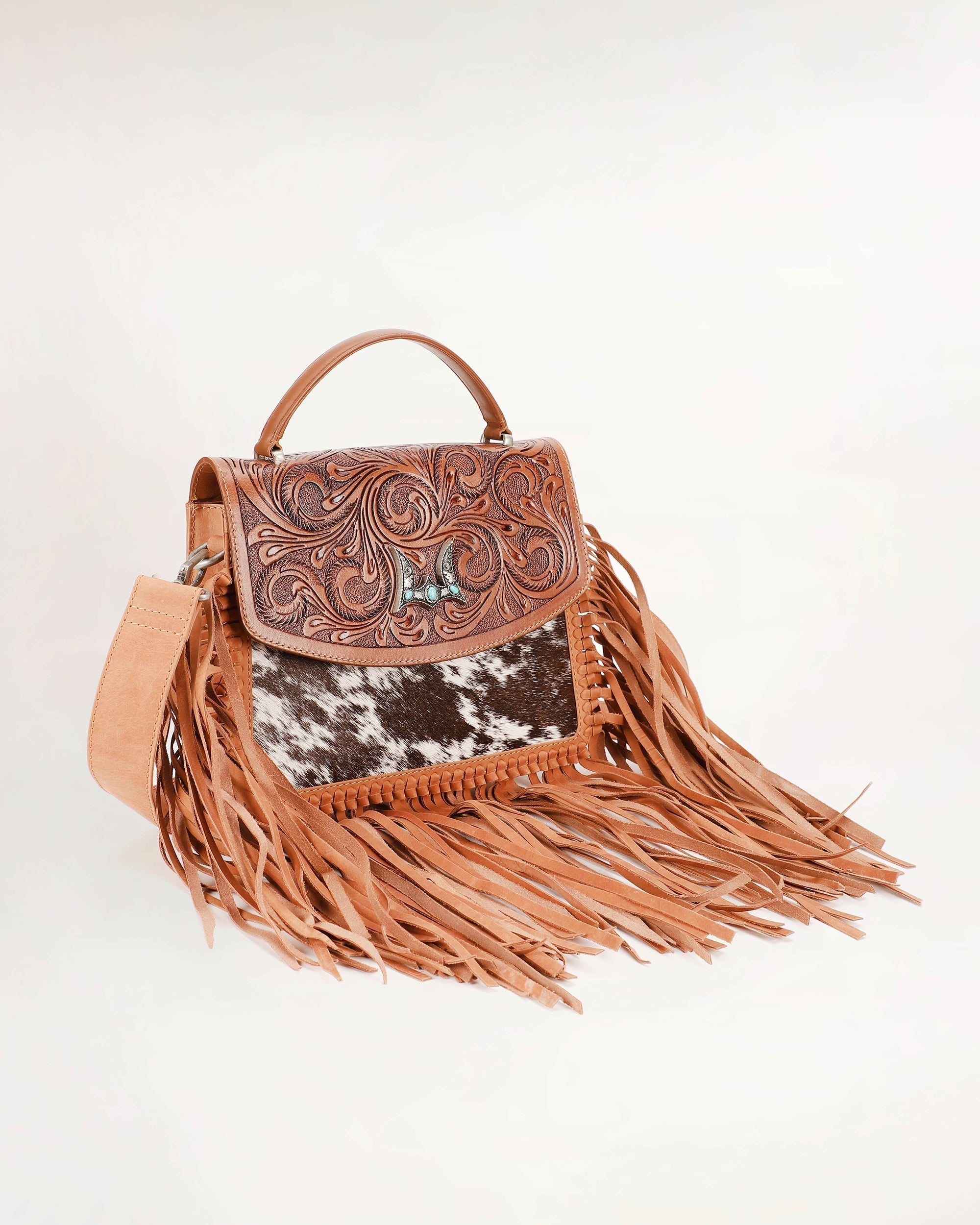 Classic Flap Medium Tassle Bag Cowhide And Calfskin