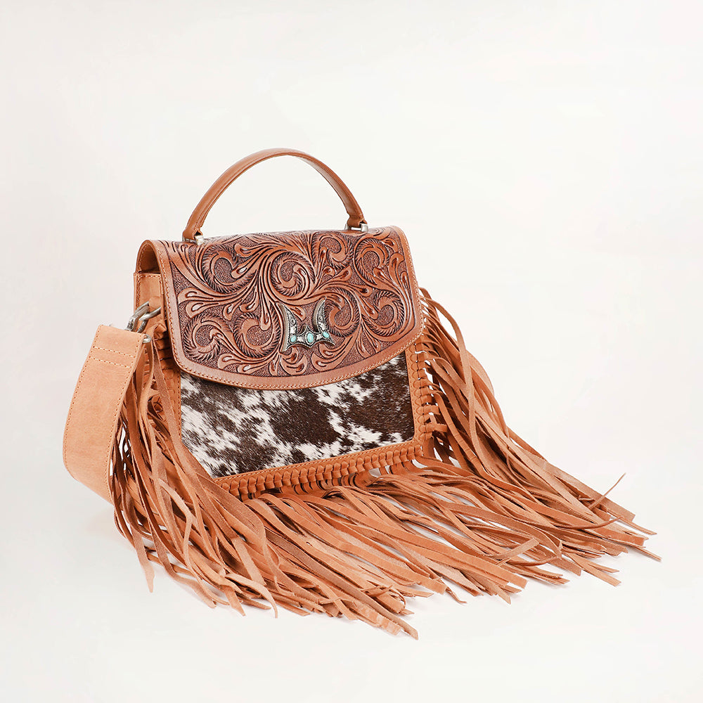 Classic Flap Medium Tassle Bag Cowhide And Calfskin