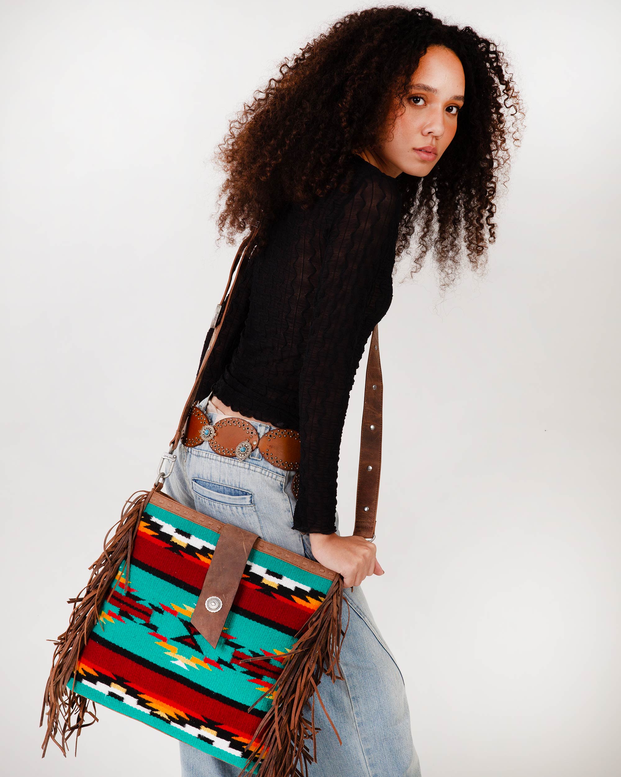 Long Chap Cowhide Tassle Bag