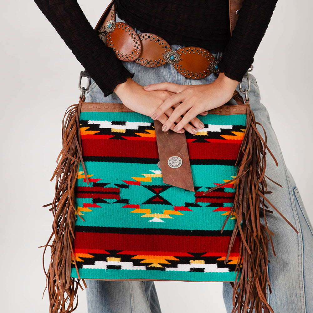 Long Chap Cowhide Tassle Bag