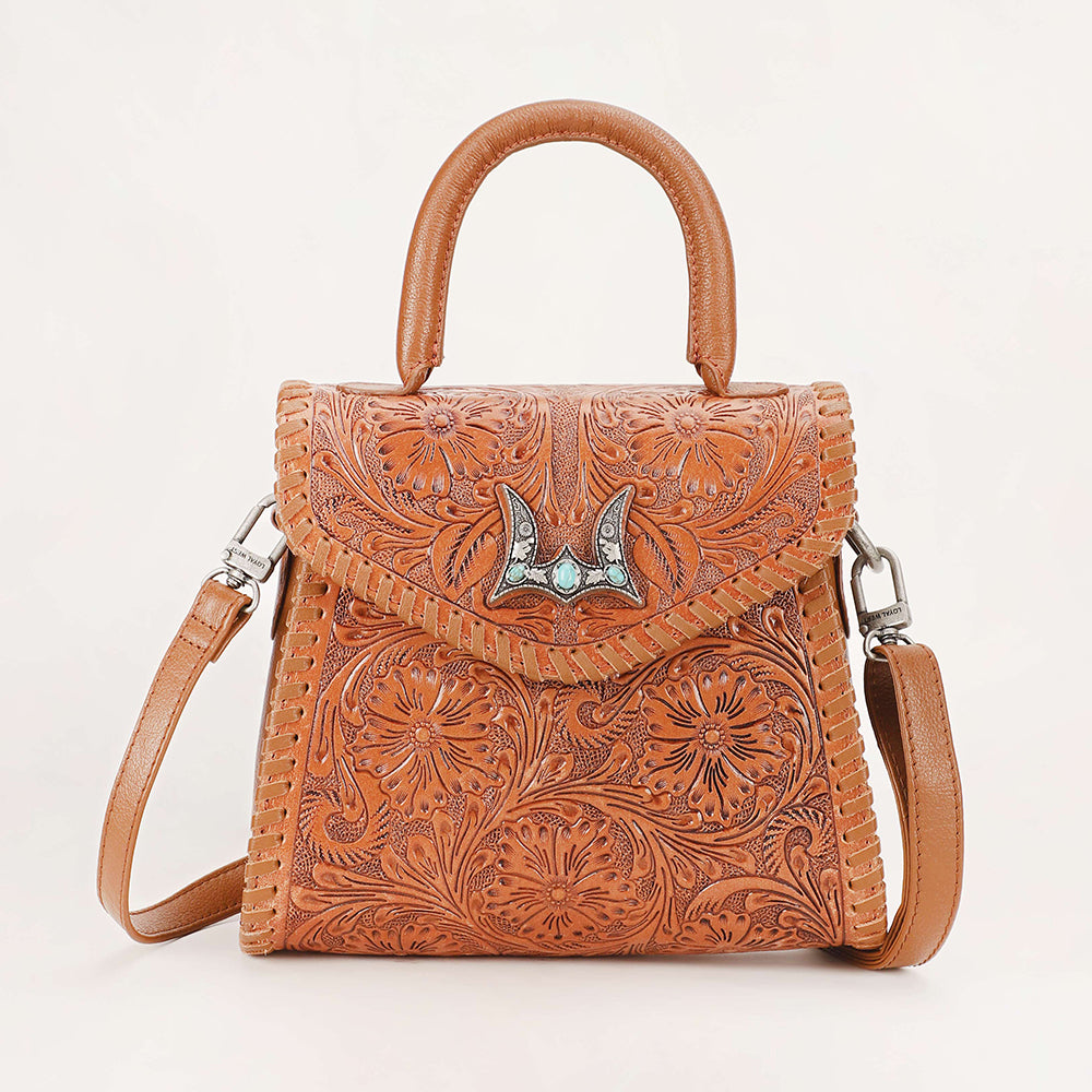 Leon Mini Handle Purse - Brown