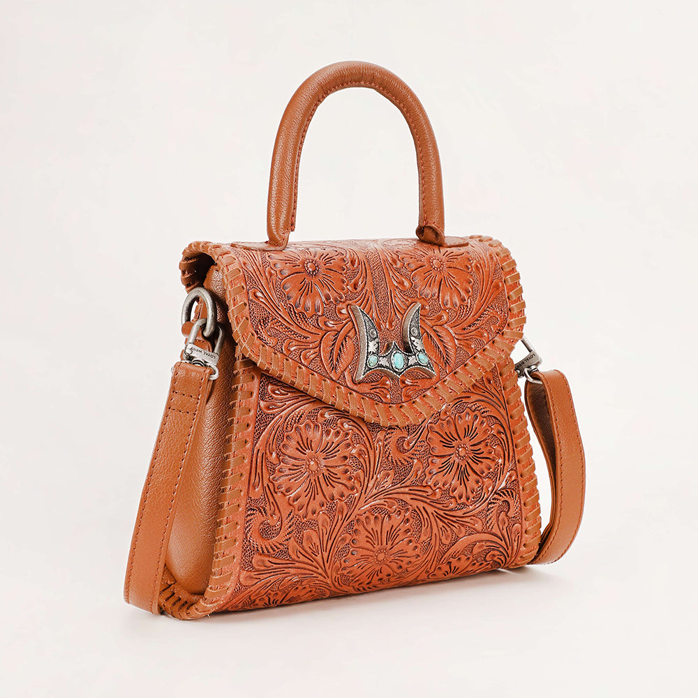 Leon Mini Handle Purse - Brown