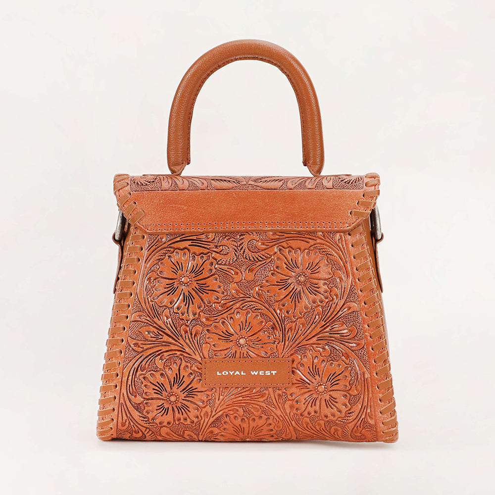 Leon Mini Handle Purse - Brown