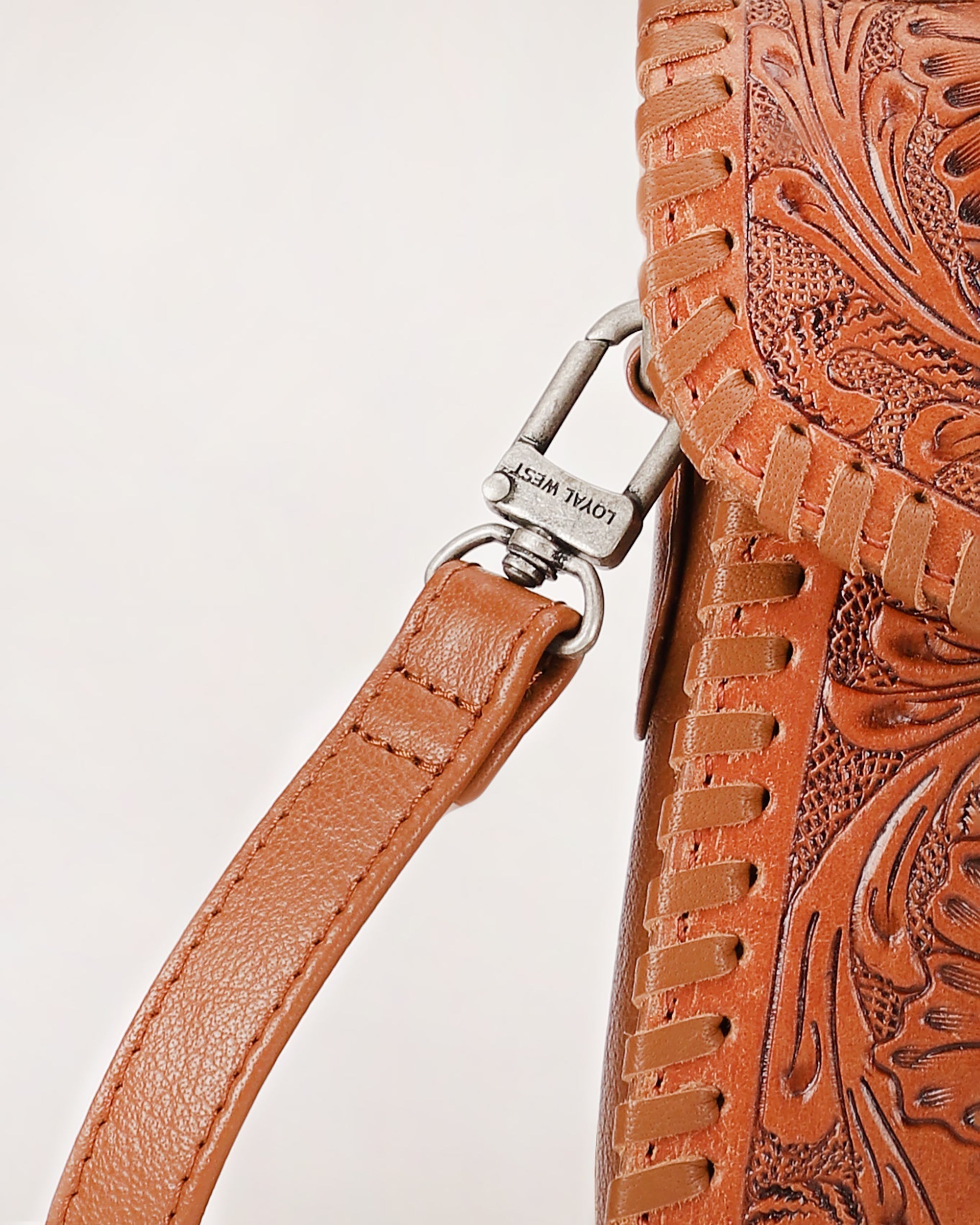 Leon Mini Handle Purse - Brown