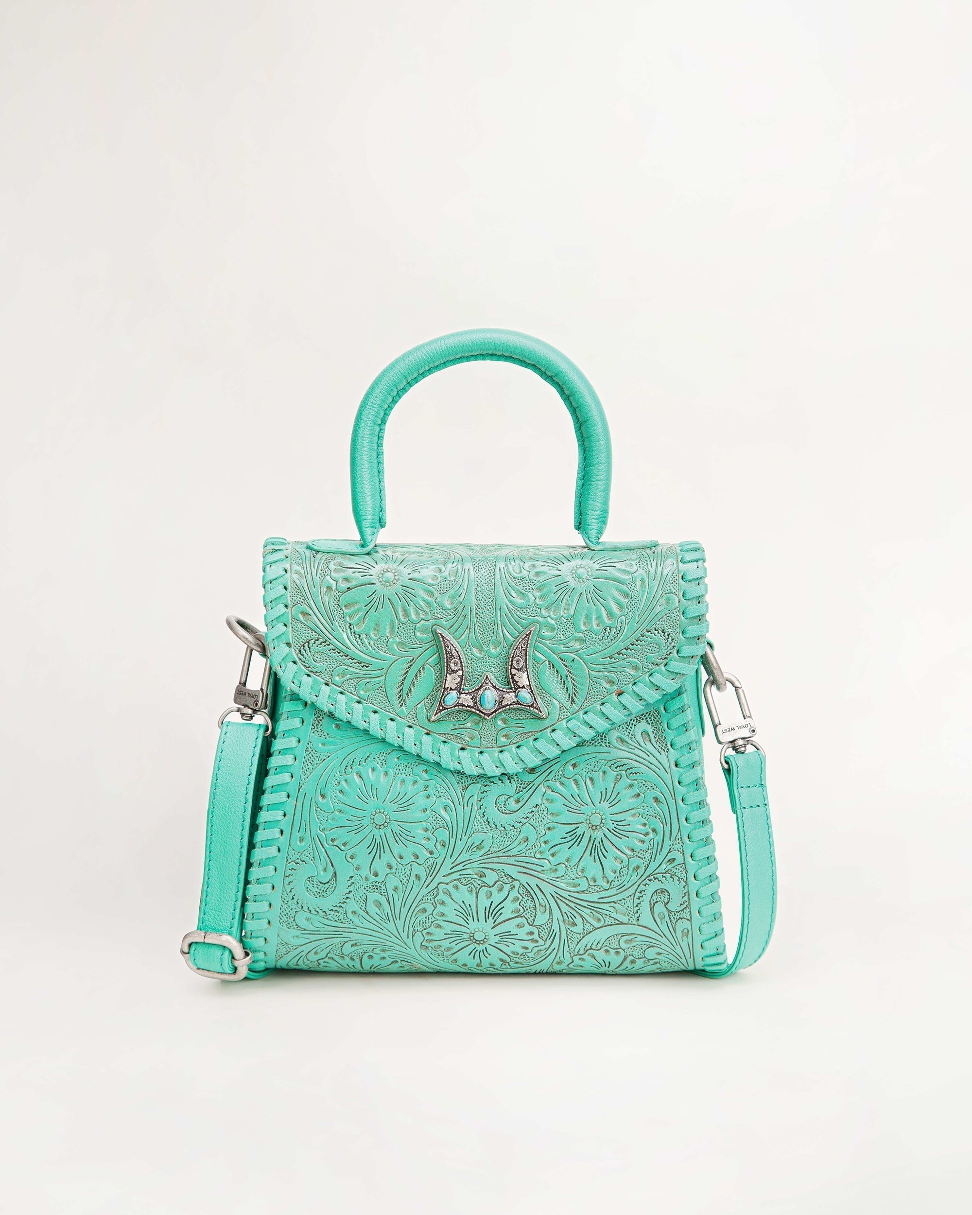 Leon Mini Handle Purse - Turquoise