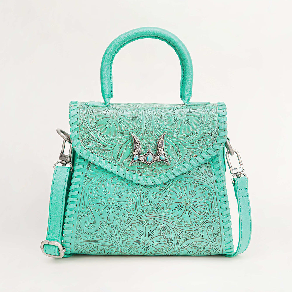 Leon Mini Handle Purse - Turquoise