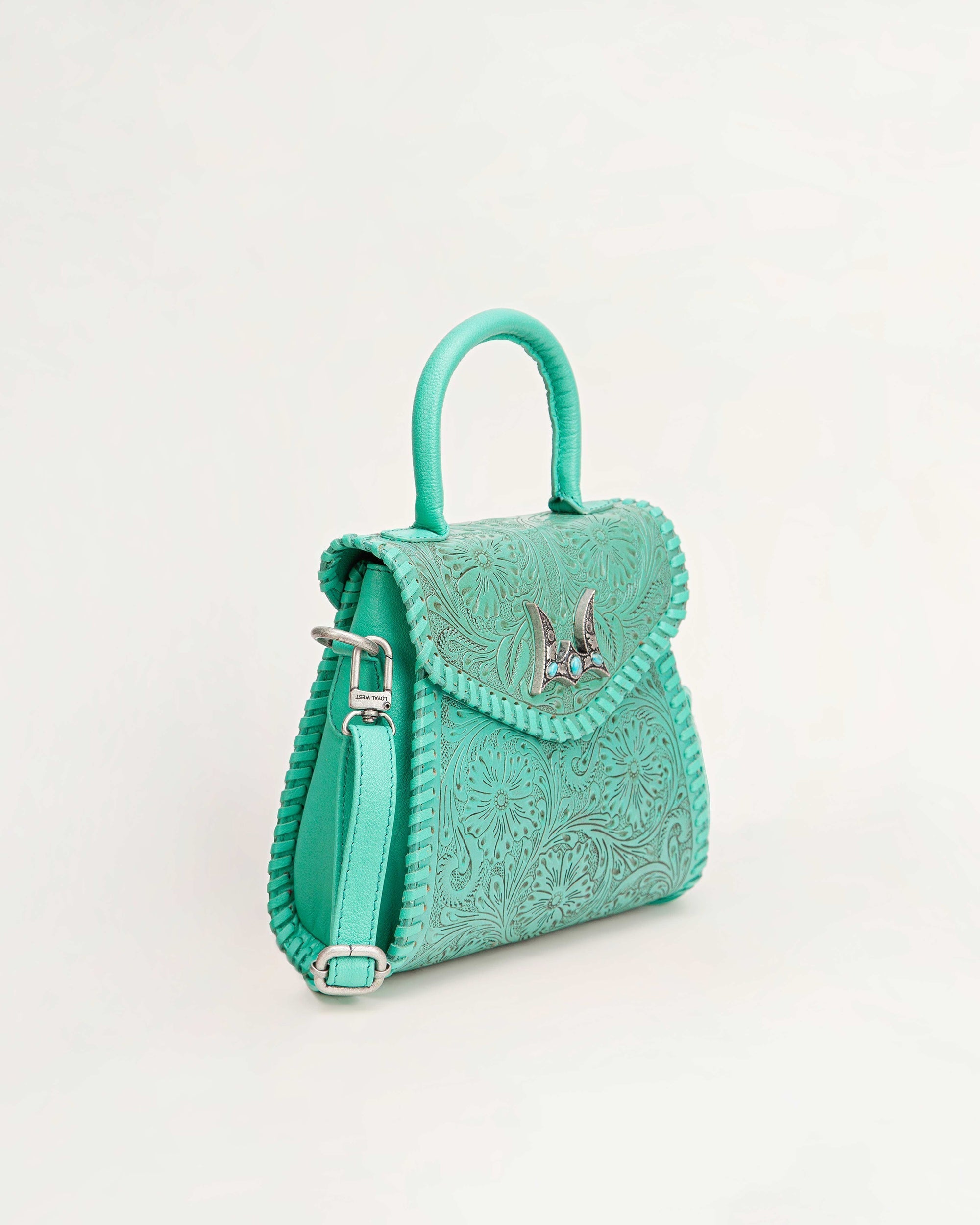 Leon Mini Handle Purse - Turquoise