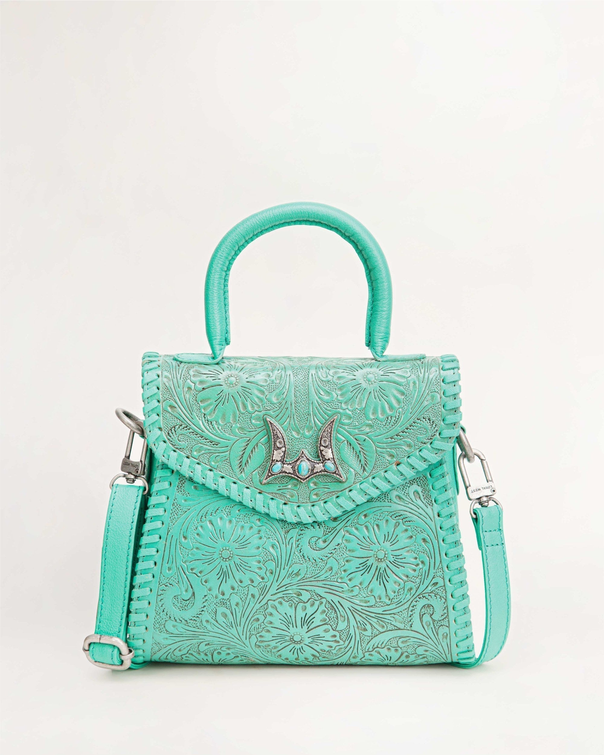 Leon Mini Handle Purse - Turquoise