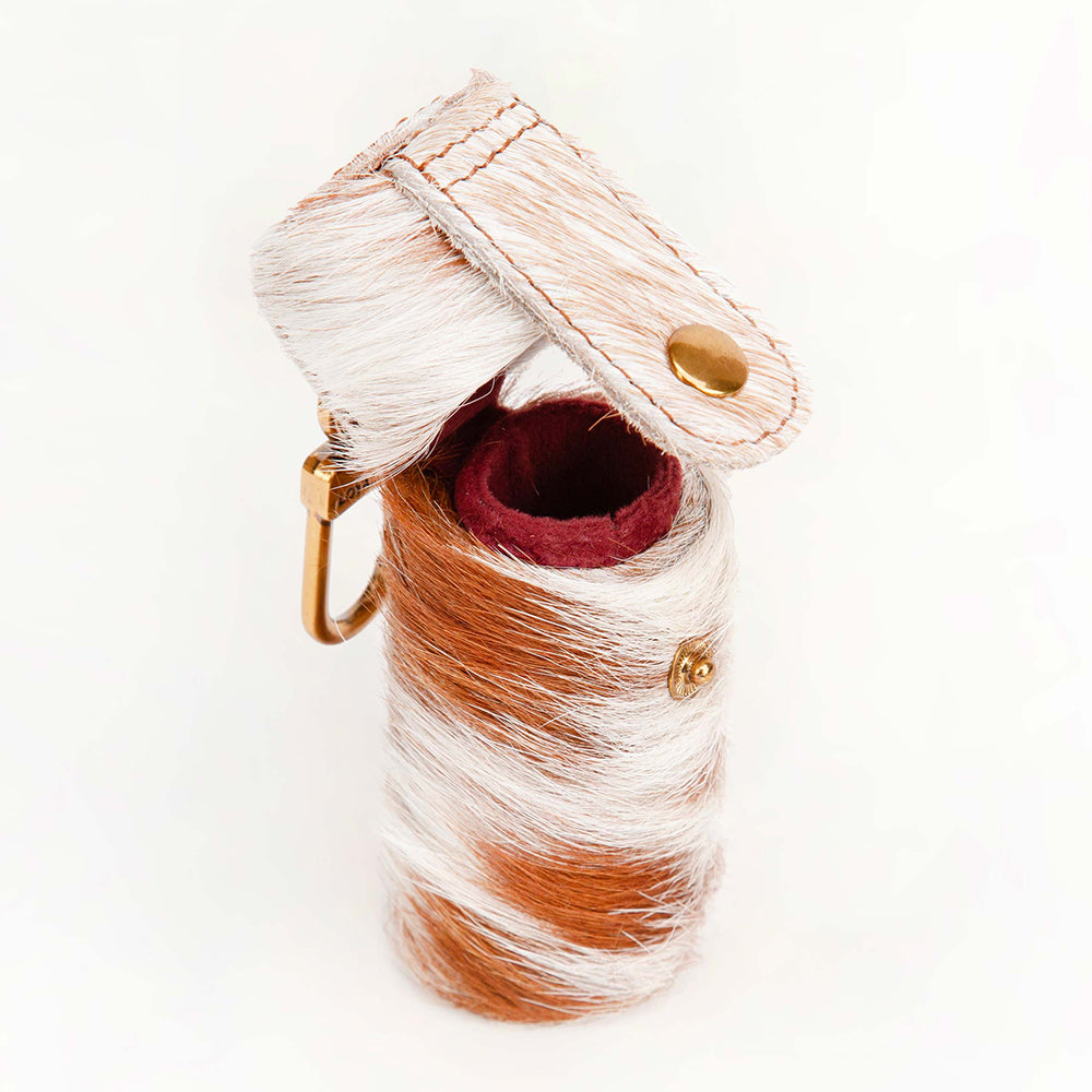 Painted Pony Lipstick Case Brown And White