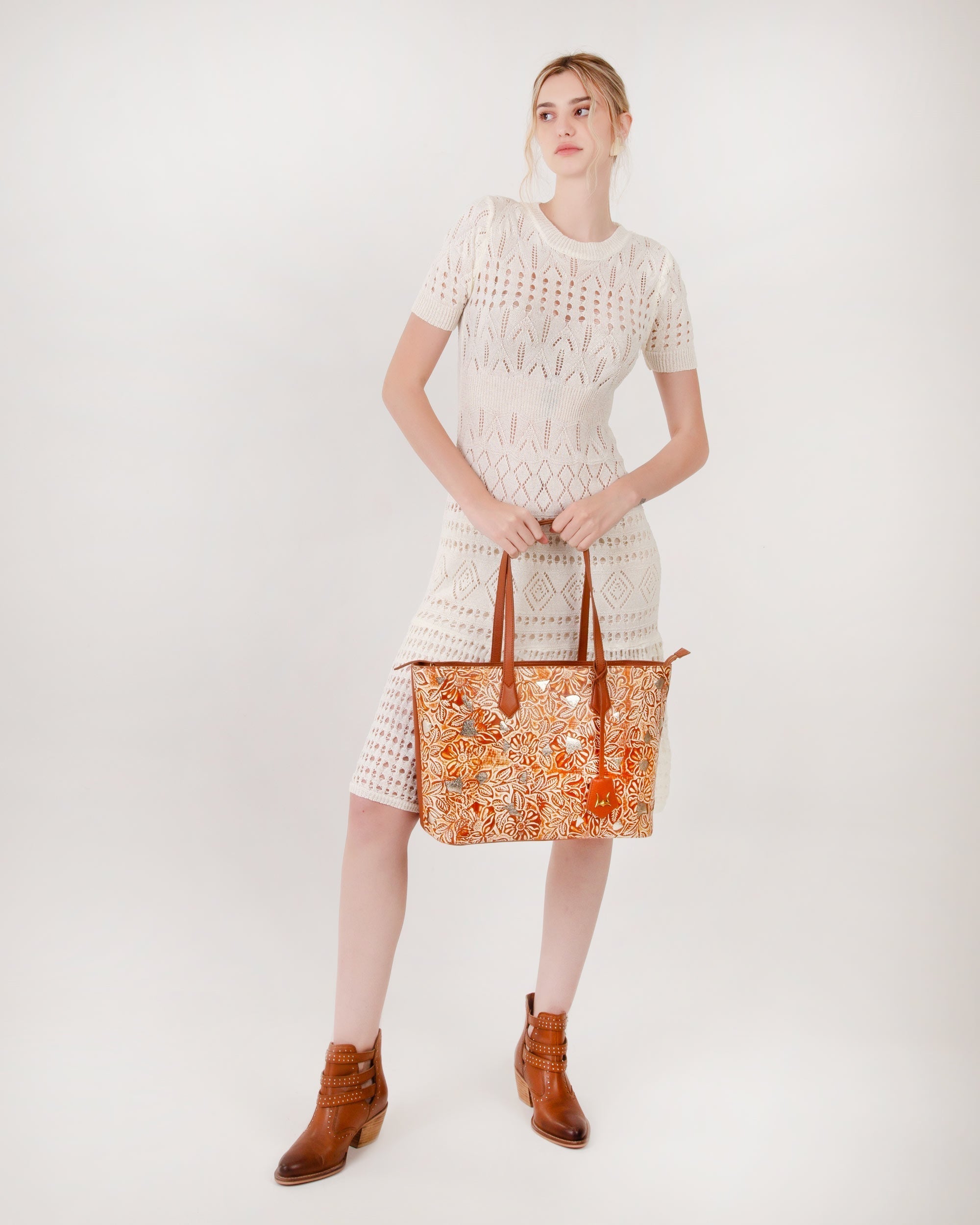 California Poppy Large Bag Golden Floral
