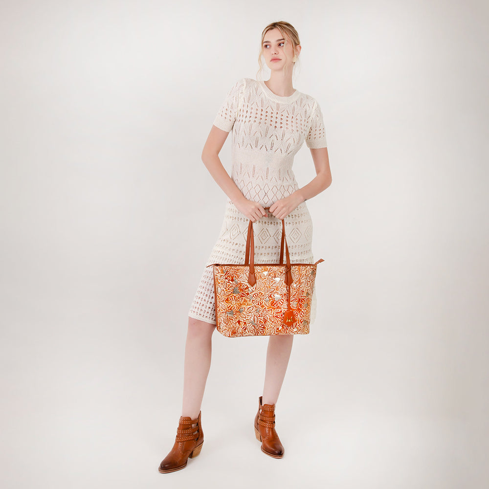 California Poppy Large Bag Golden Floral