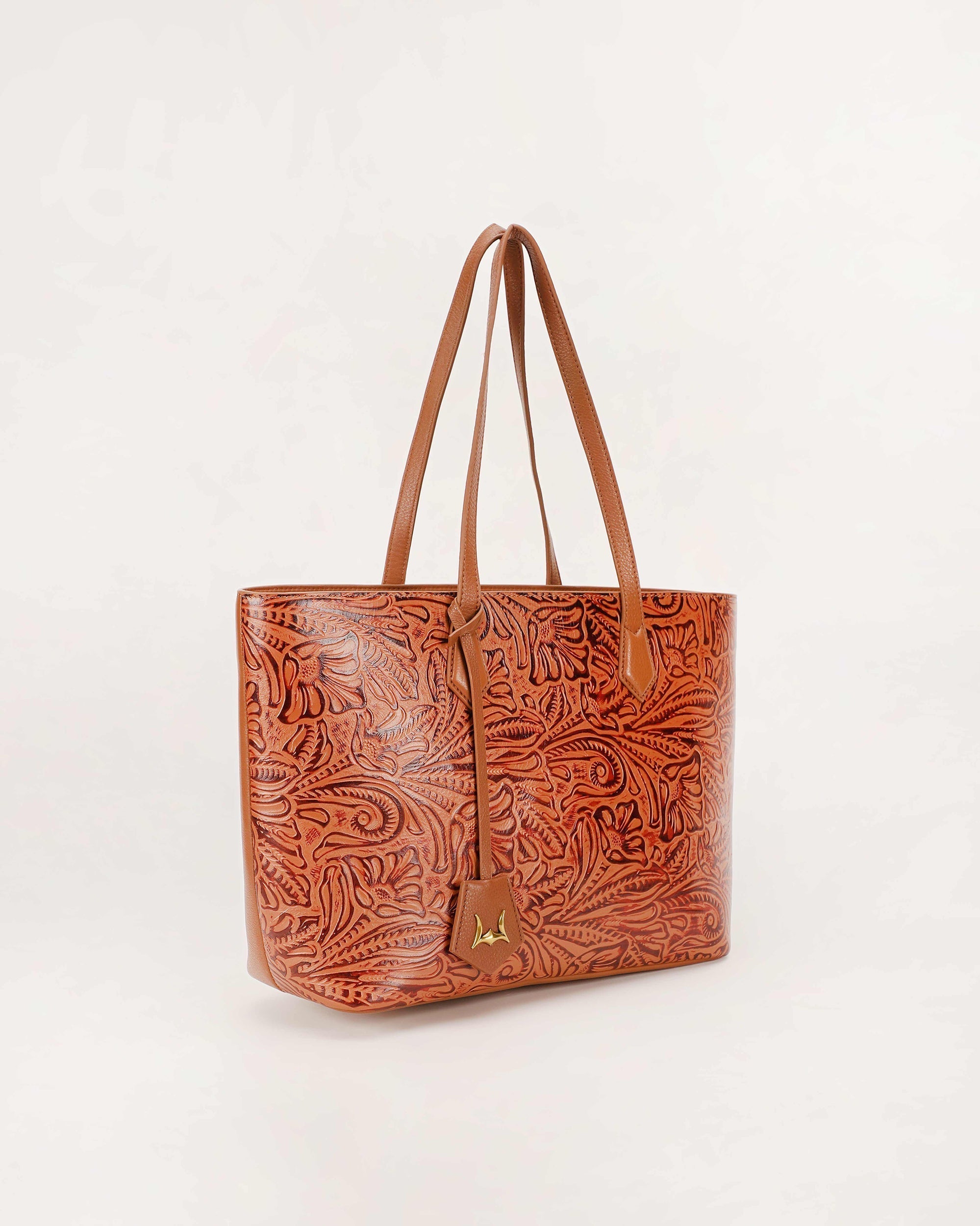 California Poppy Large Bag Brown Floral