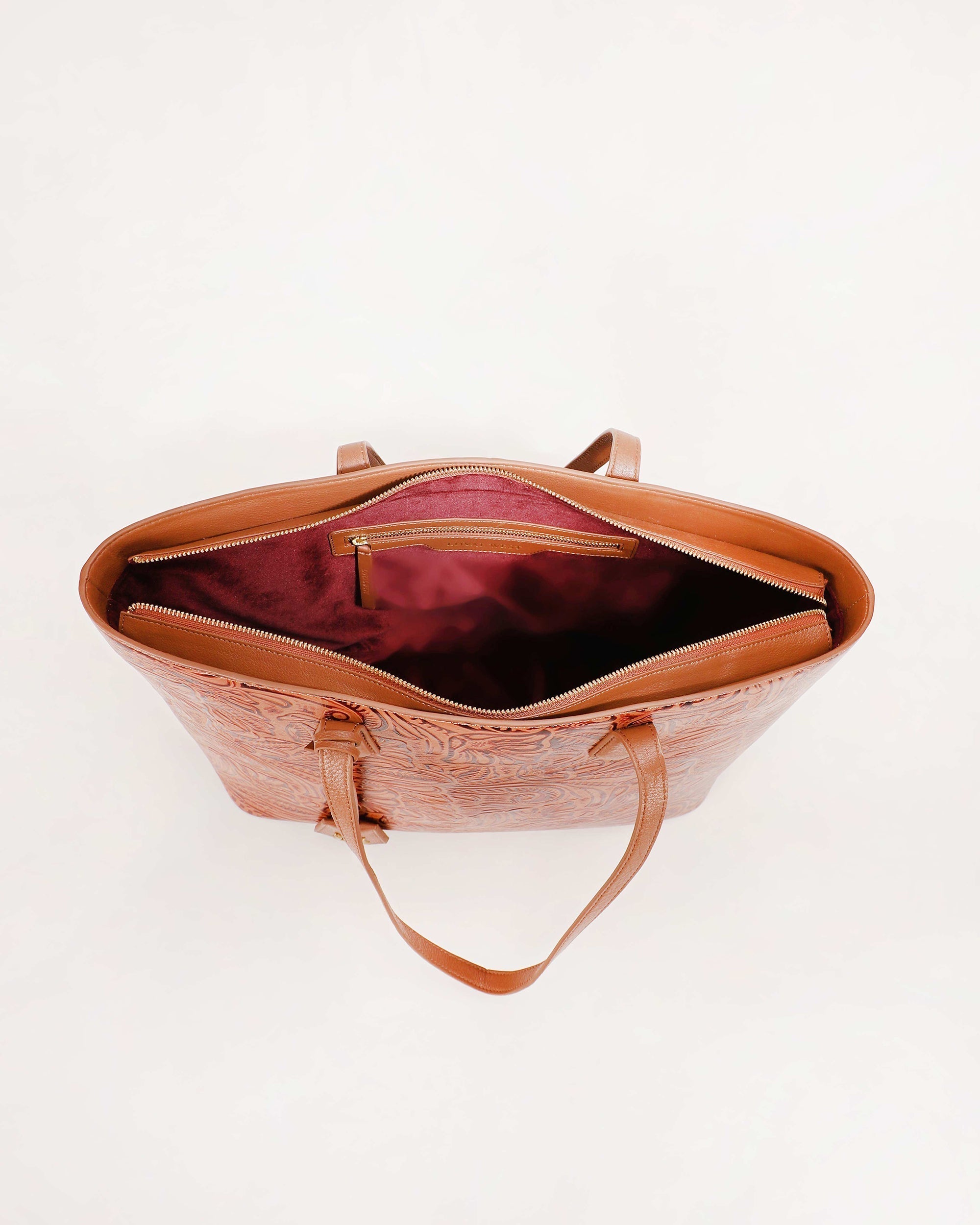 California Poppy Large Bag Brown Floral