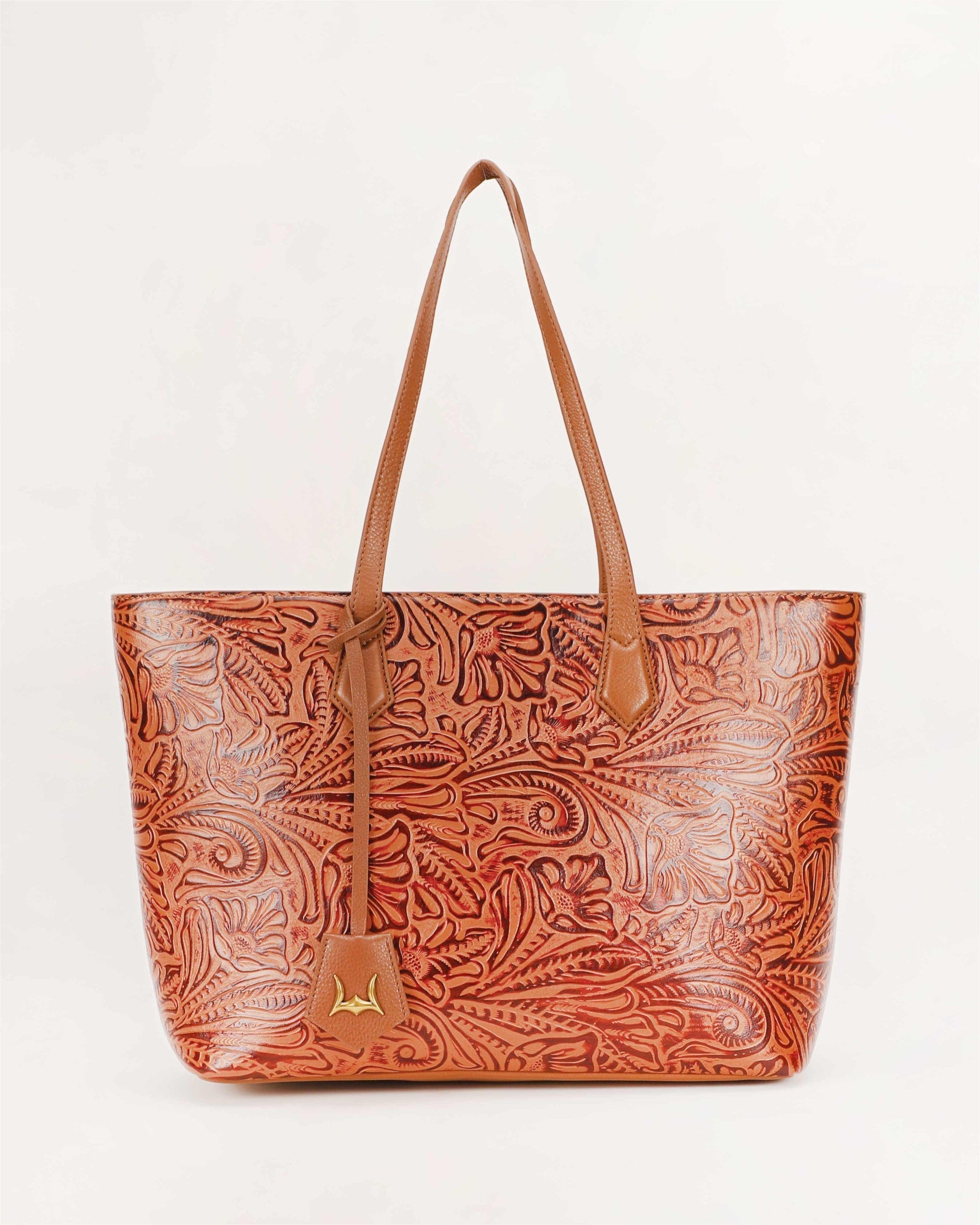 California Poppy Large Bag Brown Floral