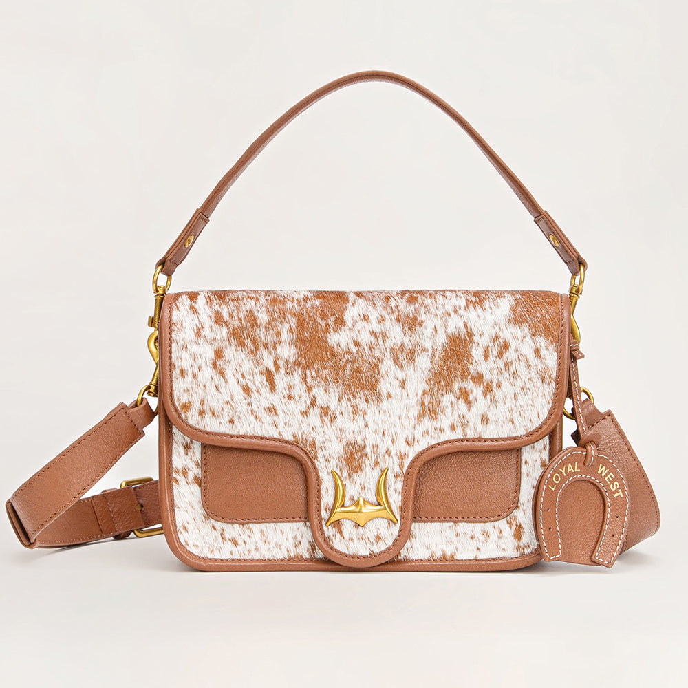 Shell Medium Purse Brown And White