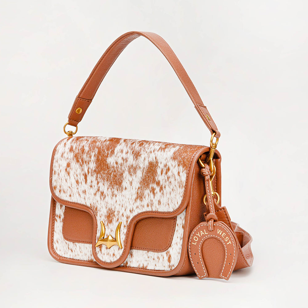 Shell Medium Purse Brown And White