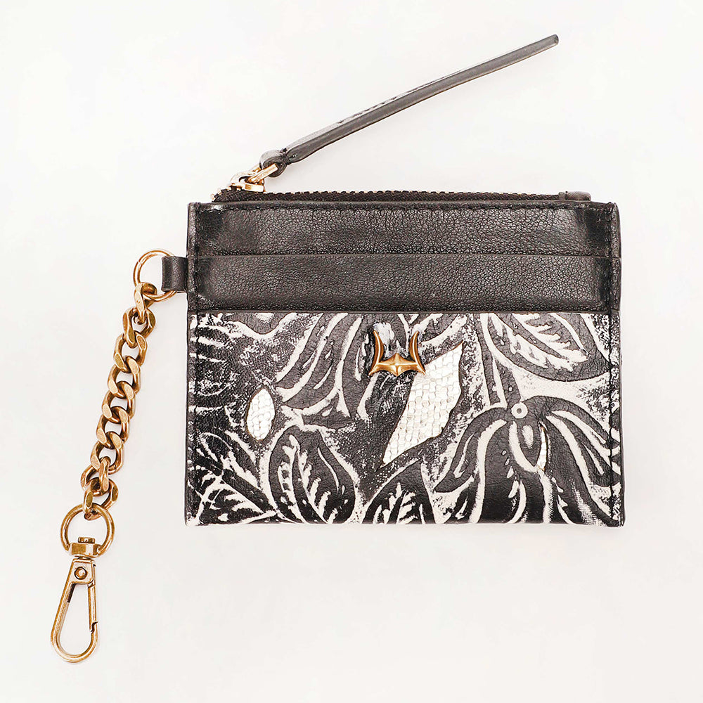 Shell Credit Card Holder Black floral