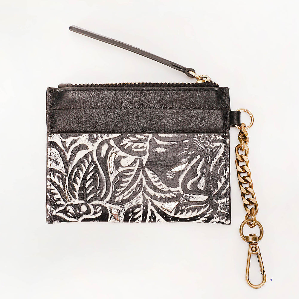 Shell Credit Card Holder Black floral