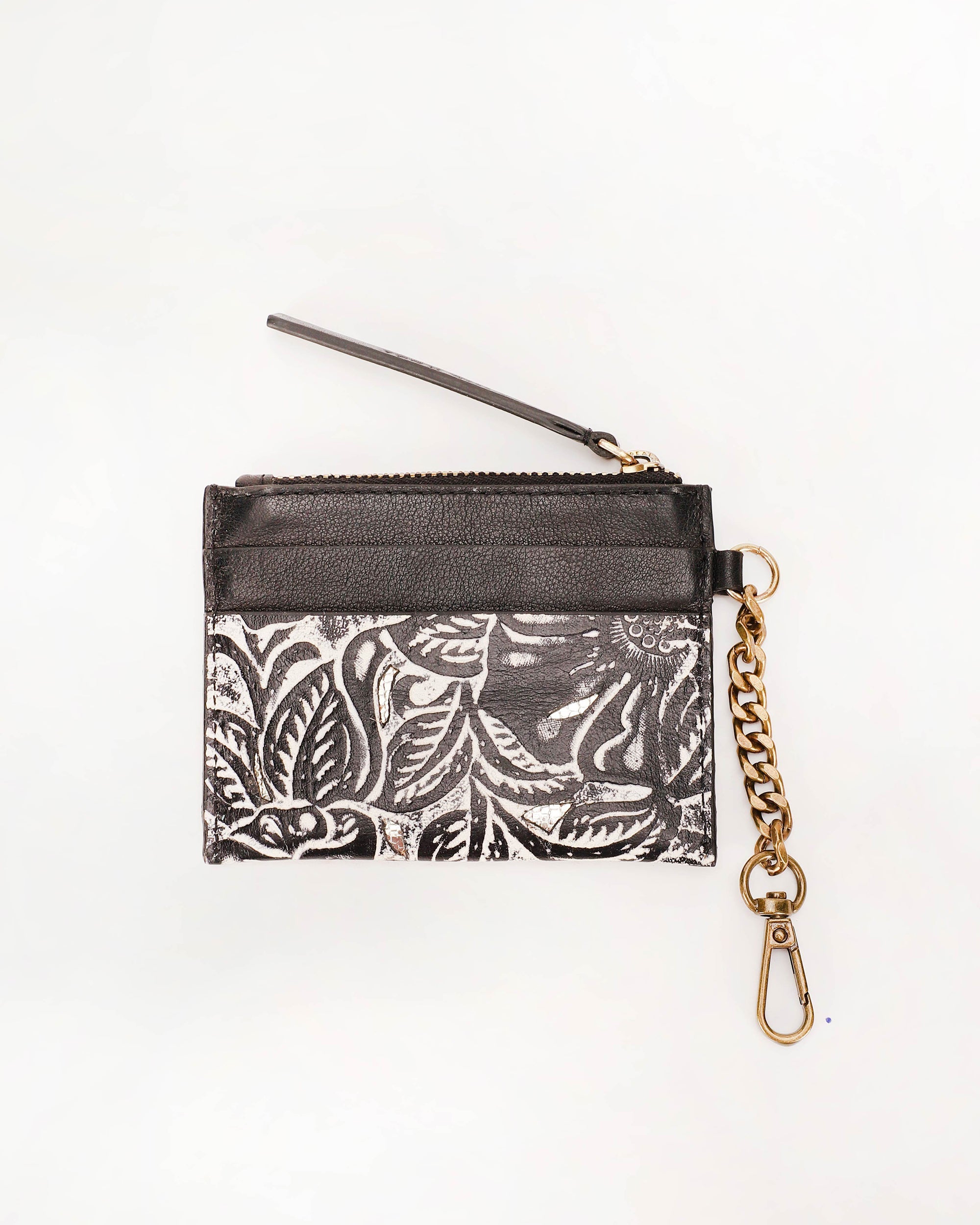 Shell Credit Card Holder Black floral