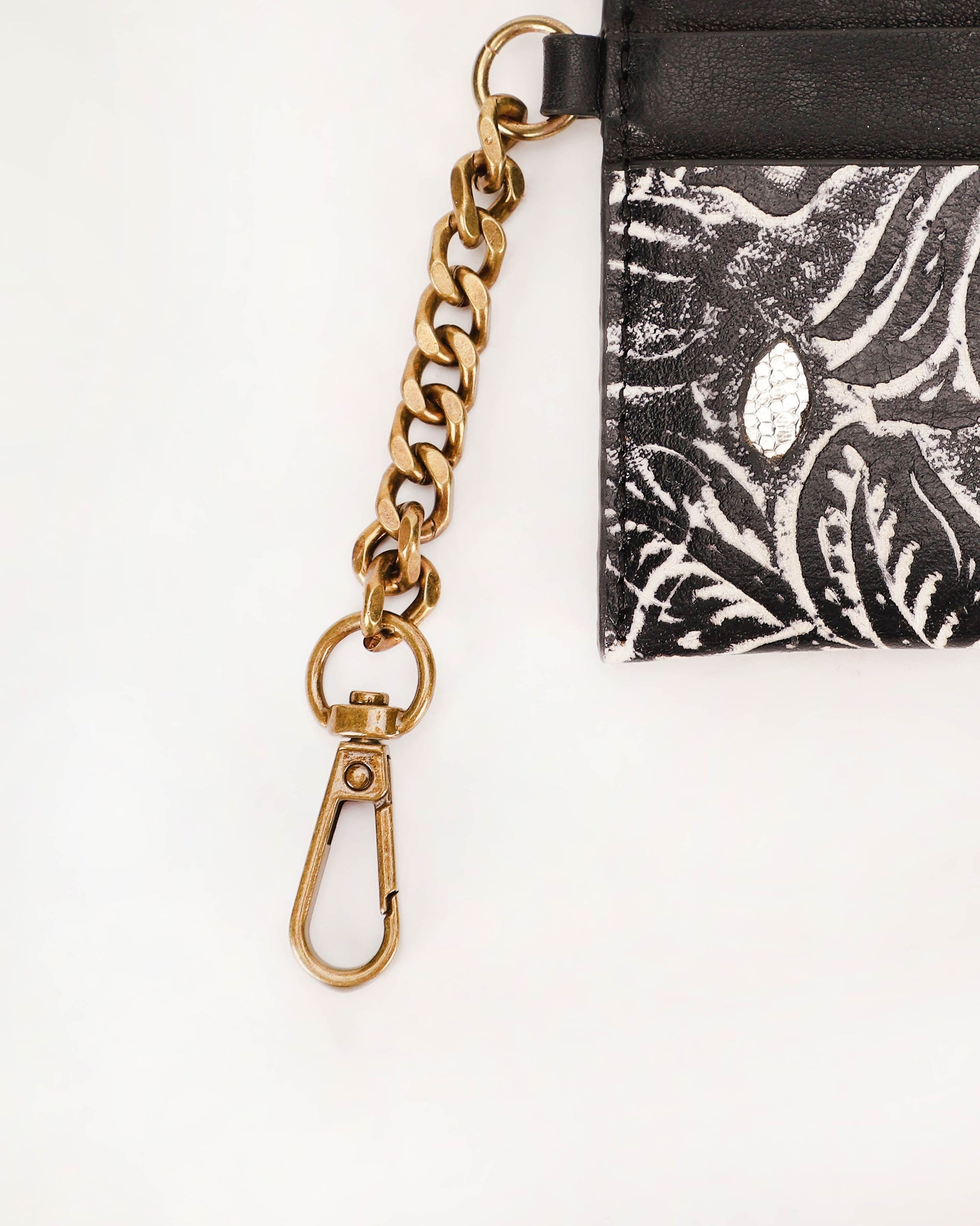 Shell Credit Card Holder Black floral