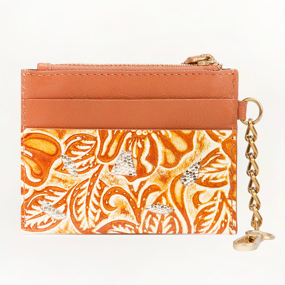 Shell Credit Card Holder Golden floral