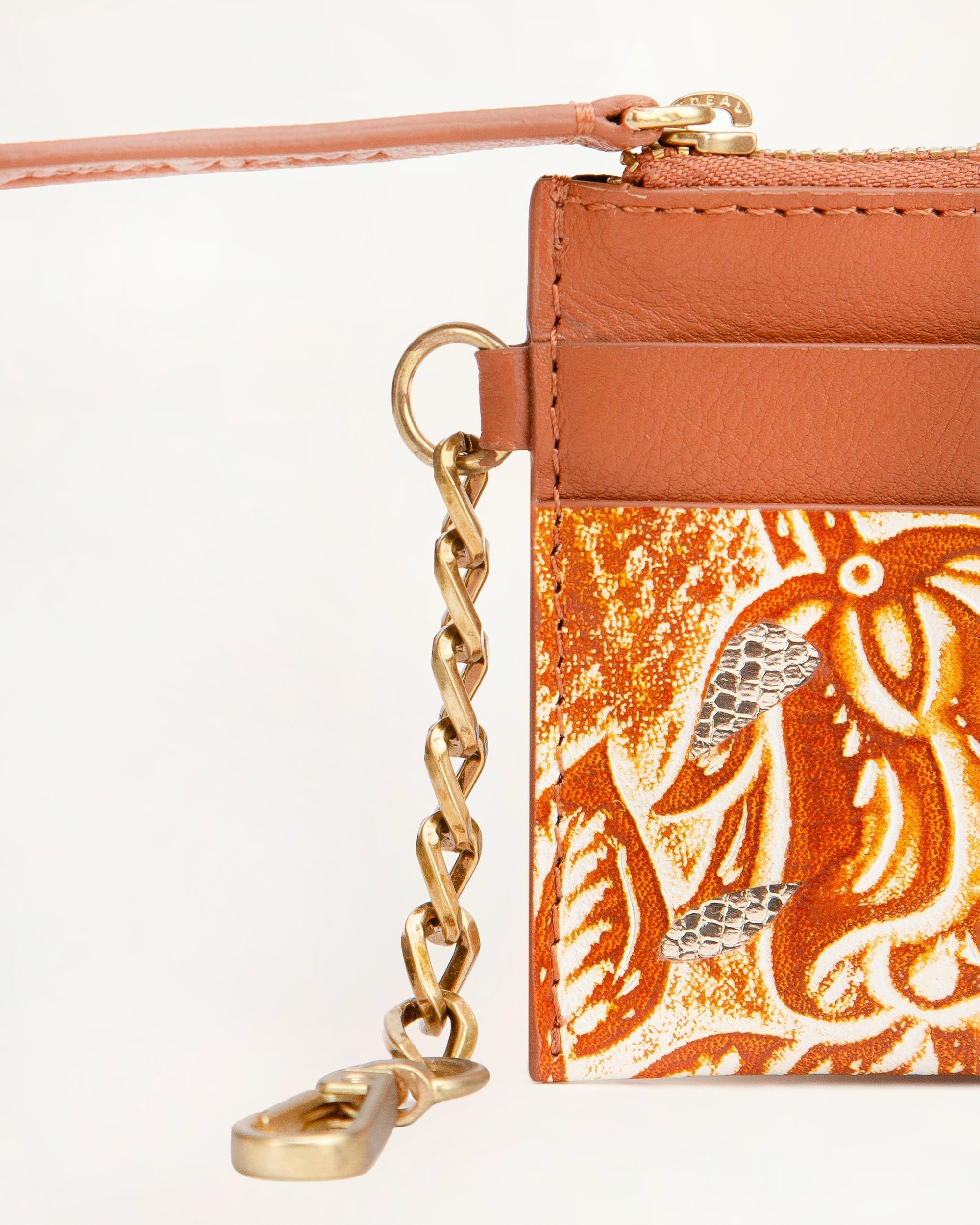 Shell Credit Card Holder Golden floral