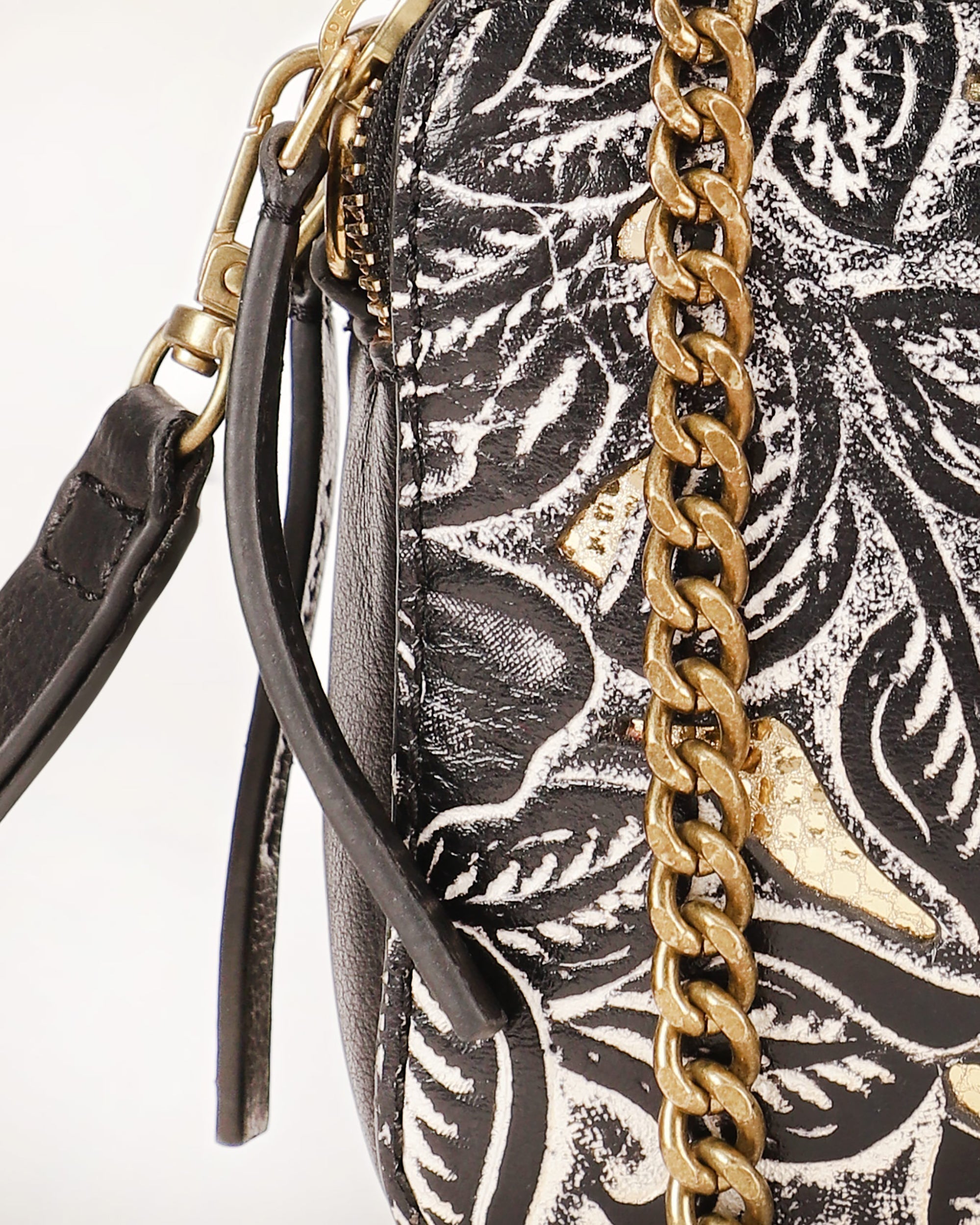 Shell Mini Purse Black Floral