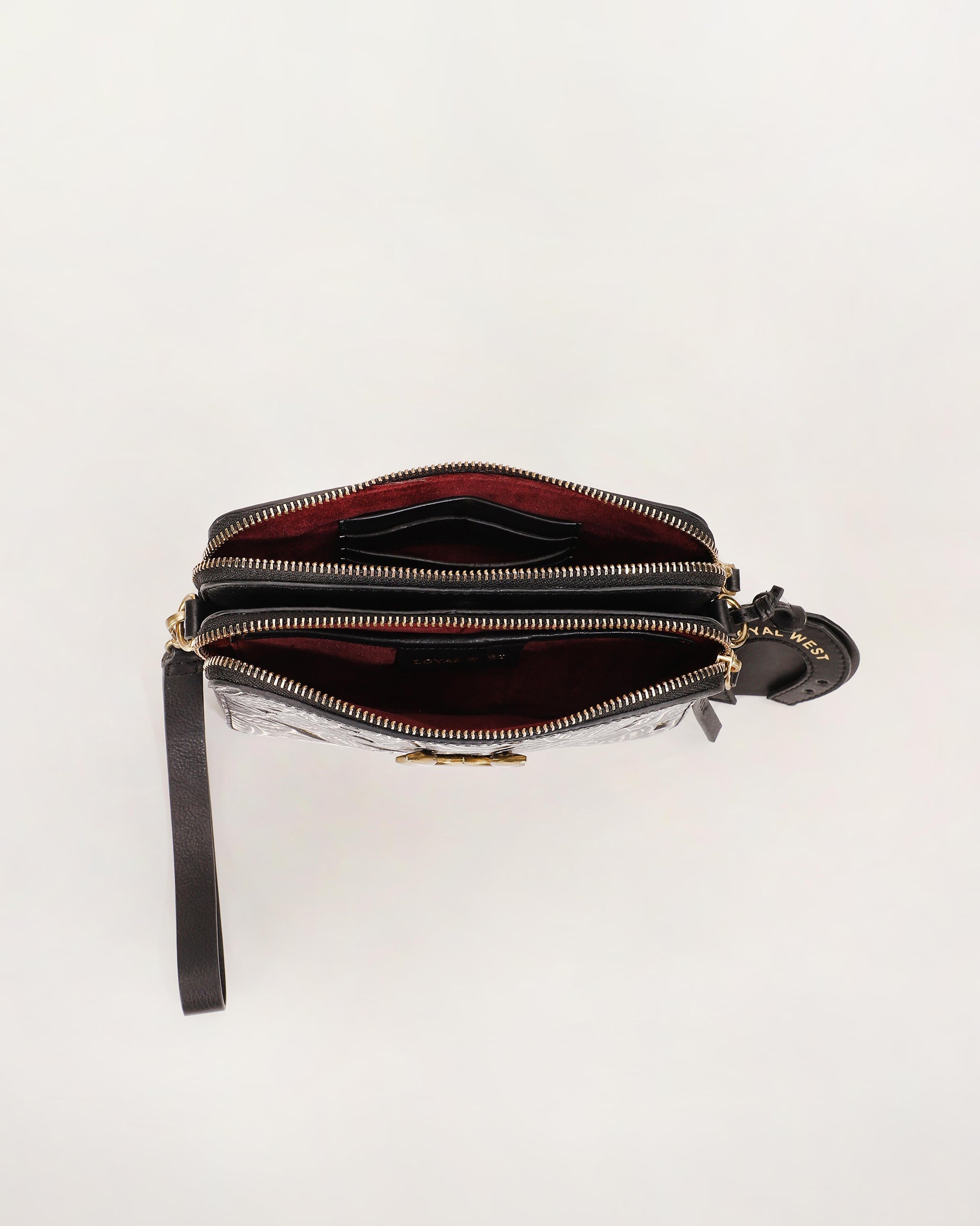 Shell Mini Purse Black Floral
