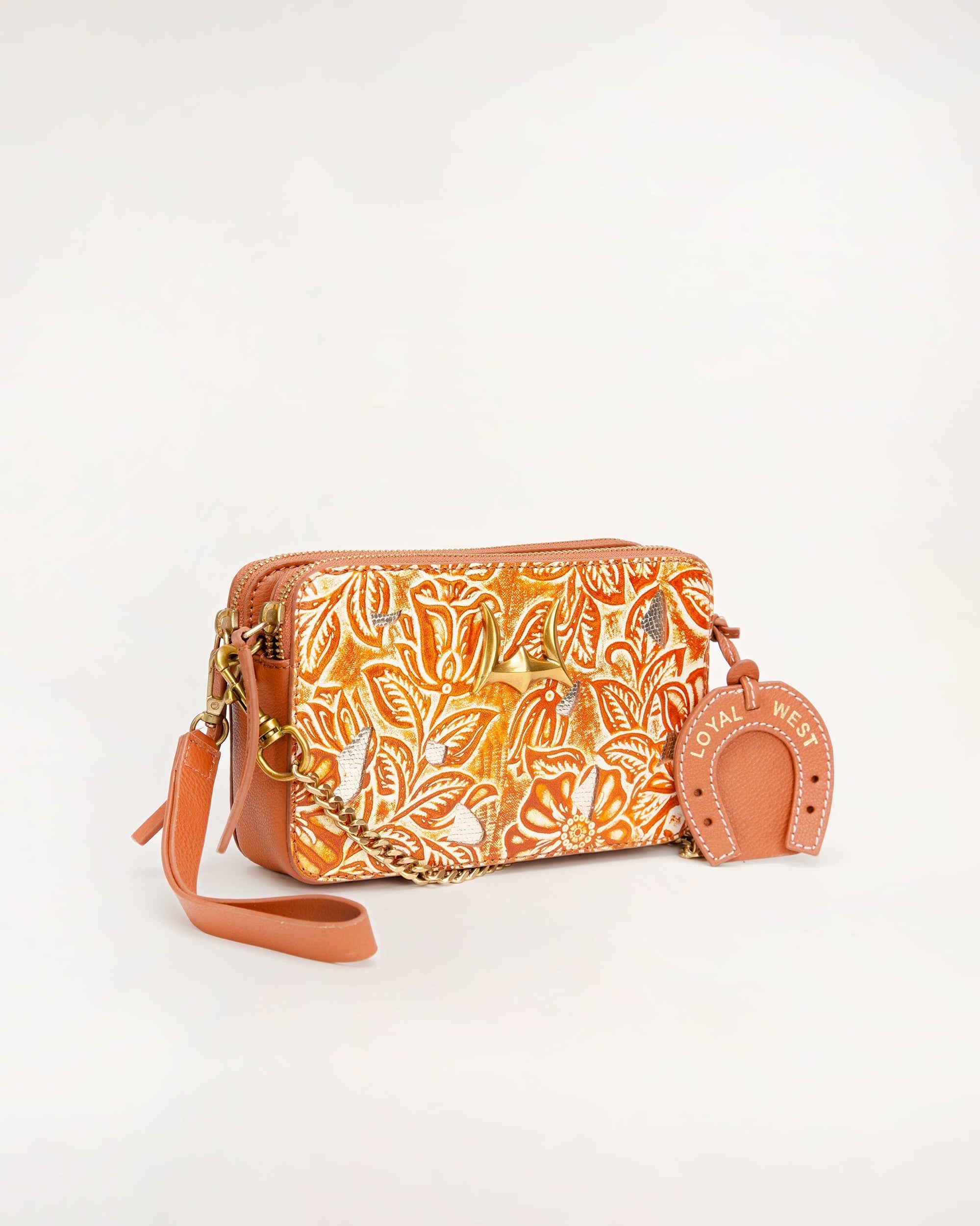 Shell Mini Purse Golden Floral