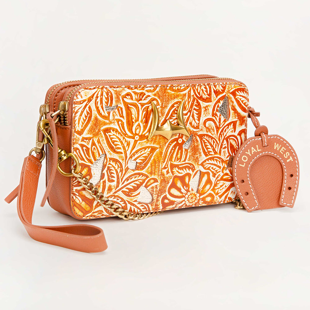 Shell Mini Purse Golden Floral