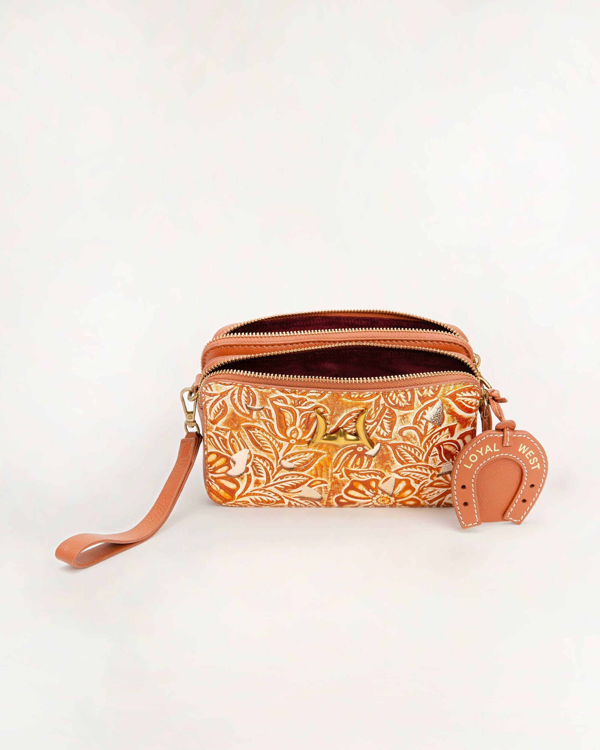 Shell Mini Purse Golden Floral