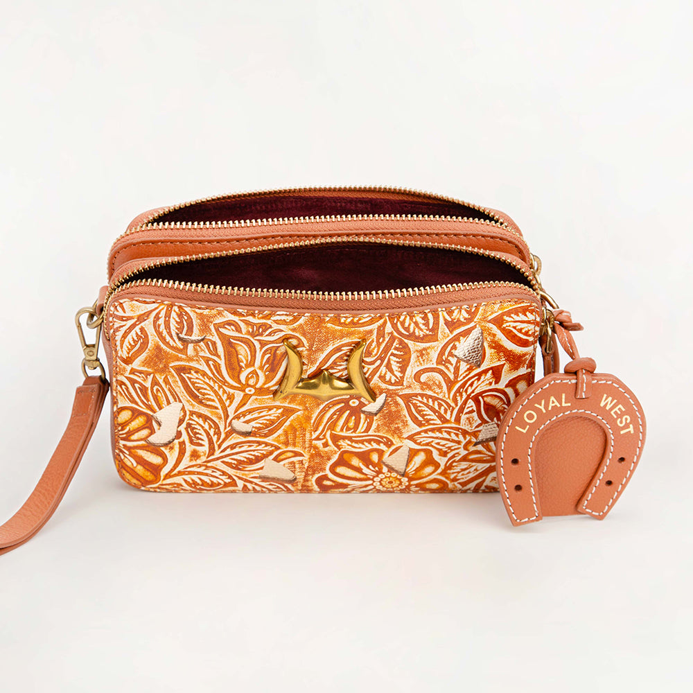 Shell Mini Purse Golden Floral