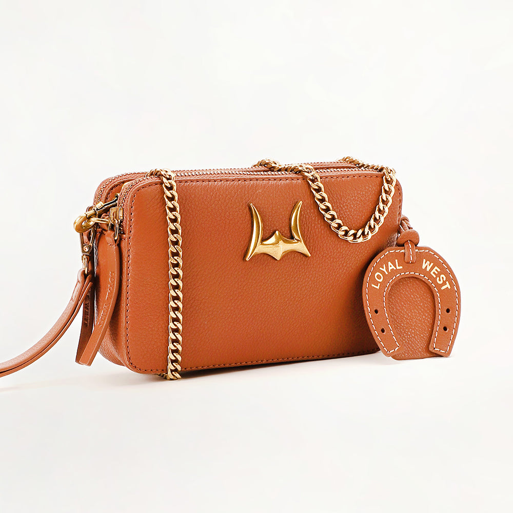 Shell Mini Purse Brown