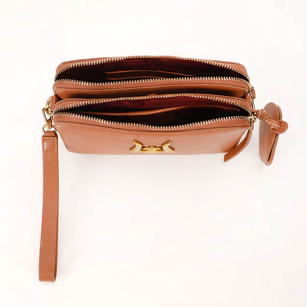 Shell Mini Purse Brown