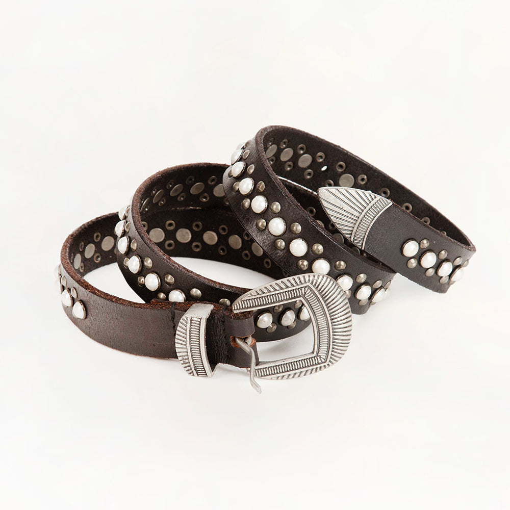 Midnight Ranger Leather Belt In Calfskin