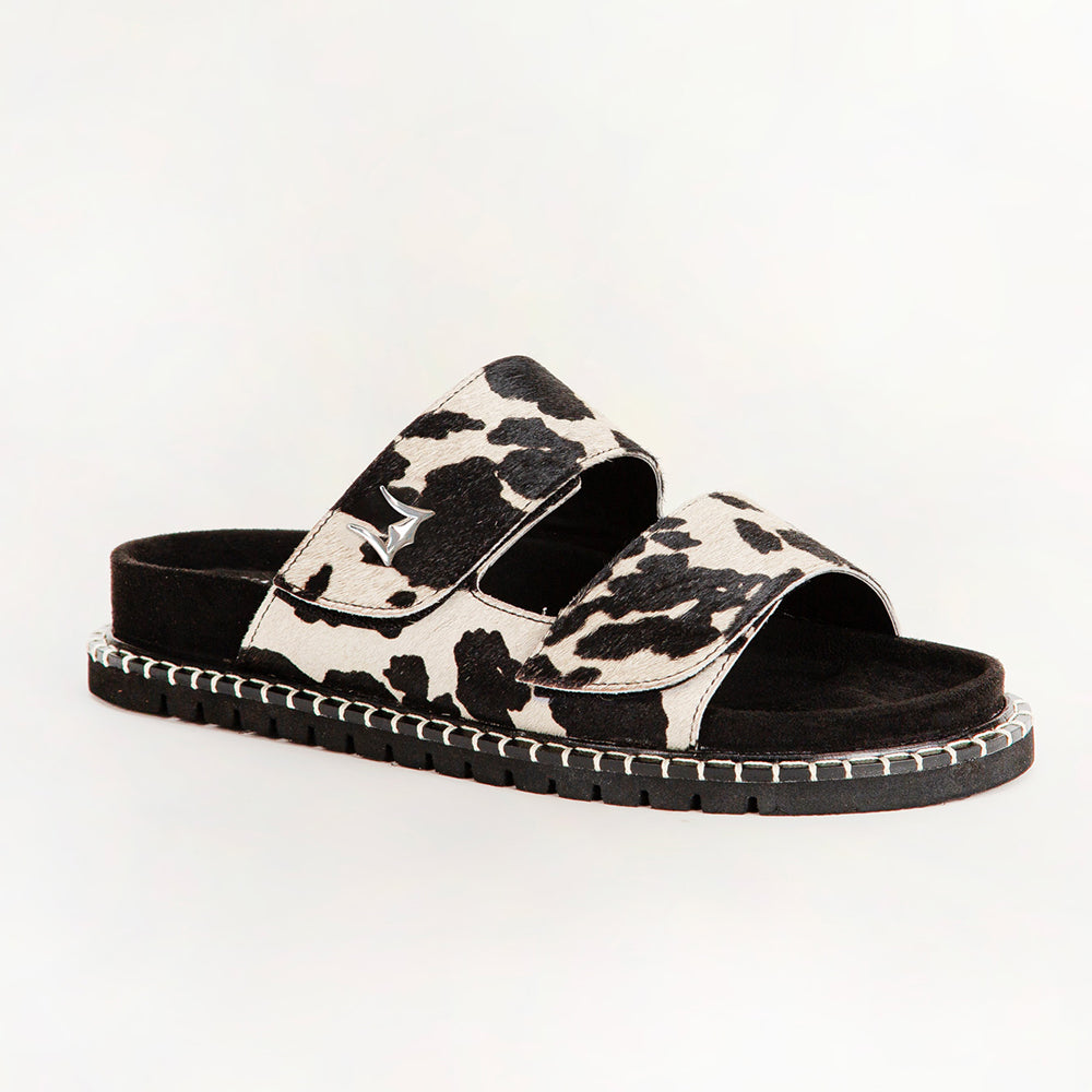 Deen Canyon Sandals - Black And White Cowhide