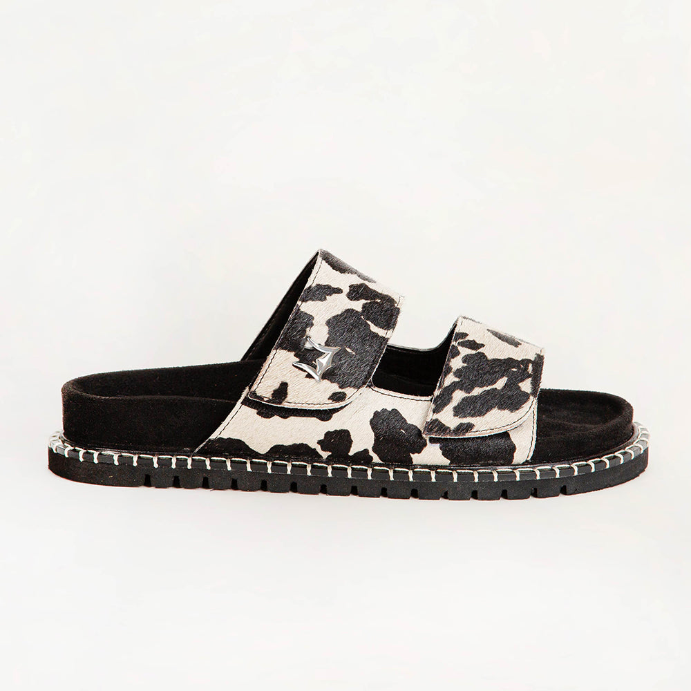 Deen Canyon Sandals - Black And White Cowhide